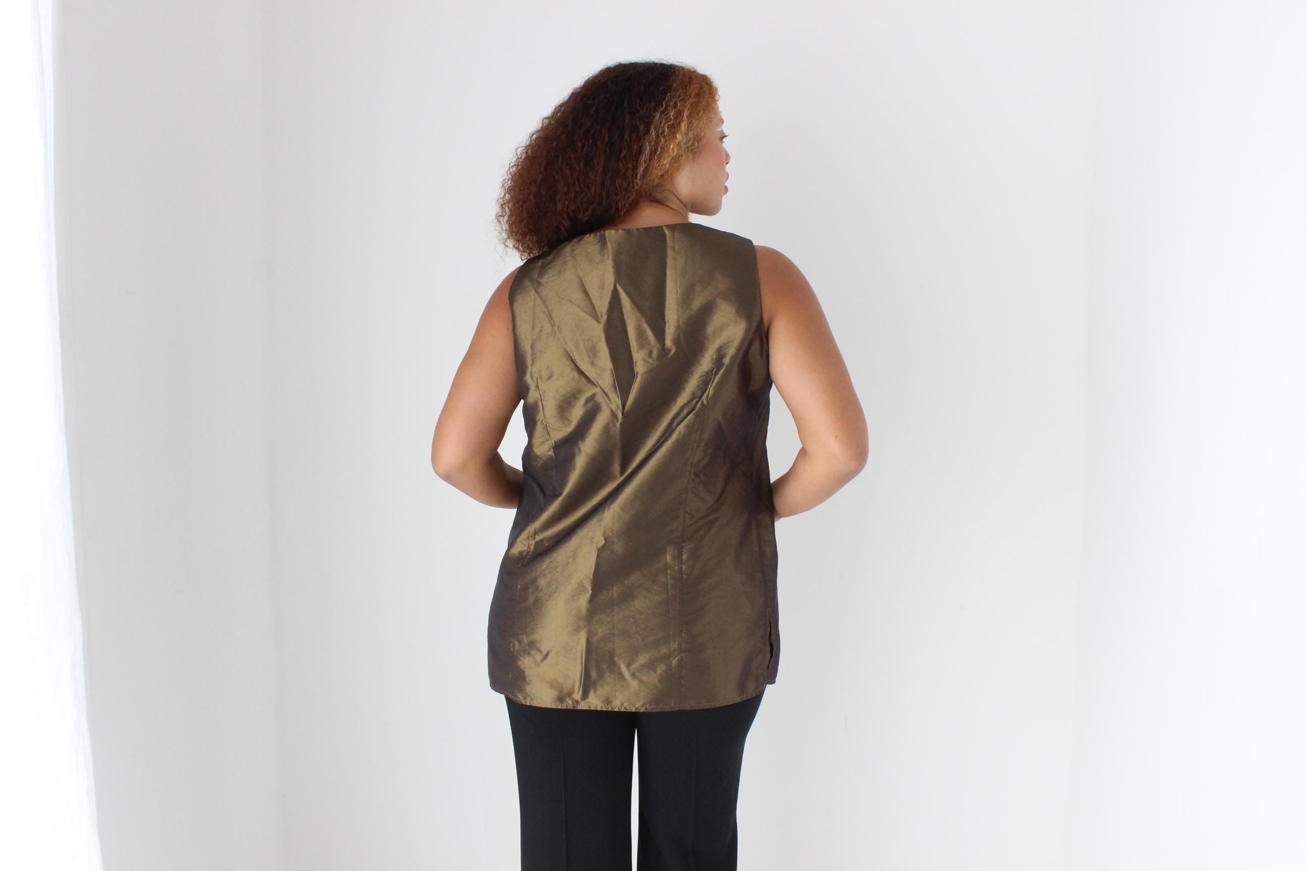 90s Bronze Metallic Party Top