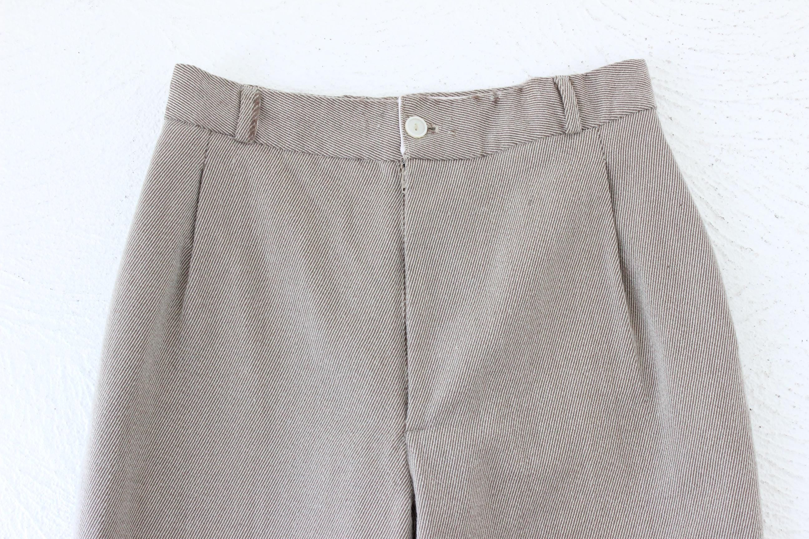 80s Country Road Neutral Wool Trousers