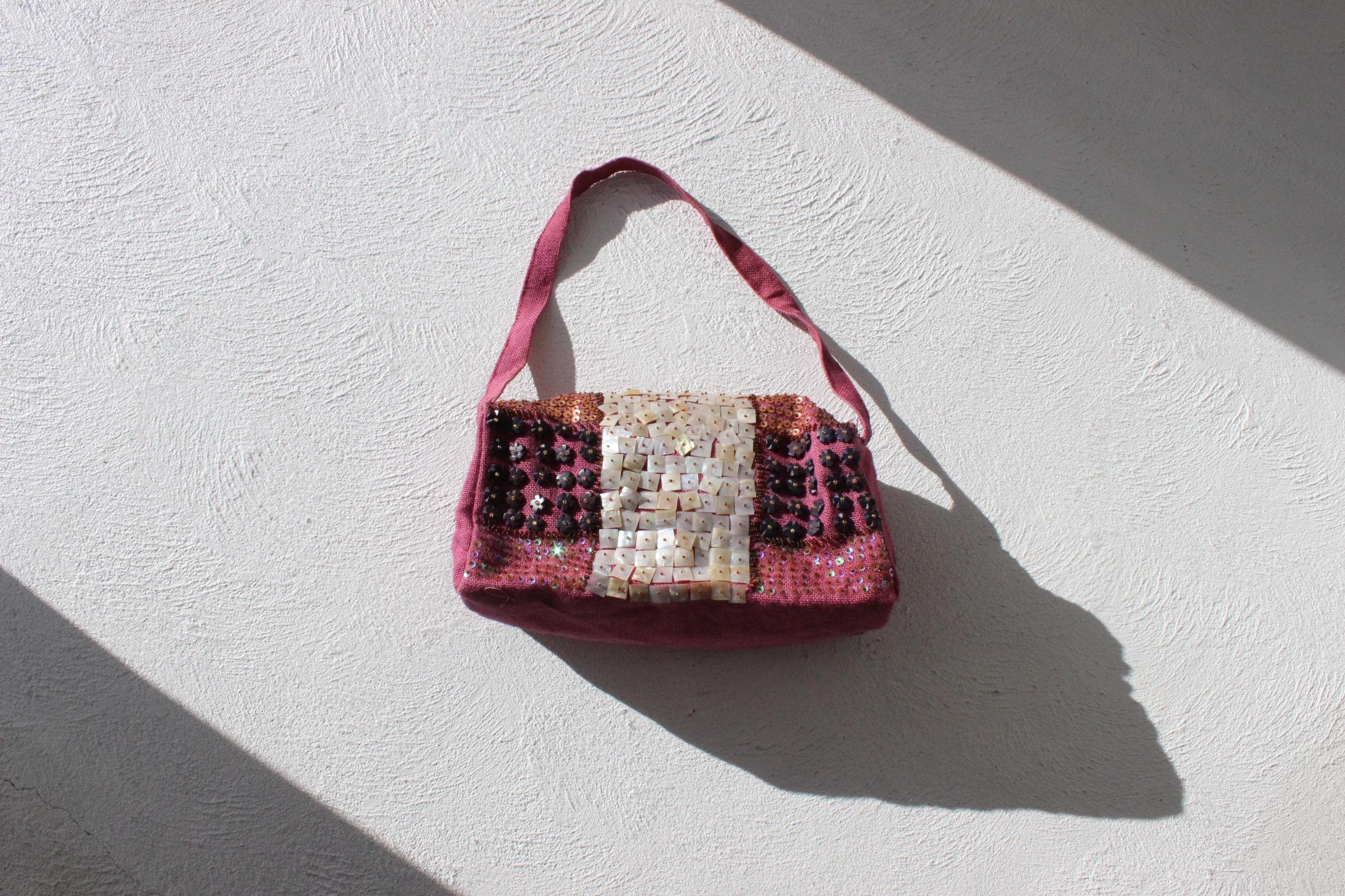 Y2K Woven Textured 3D Shell & Bead Shoulder Bag