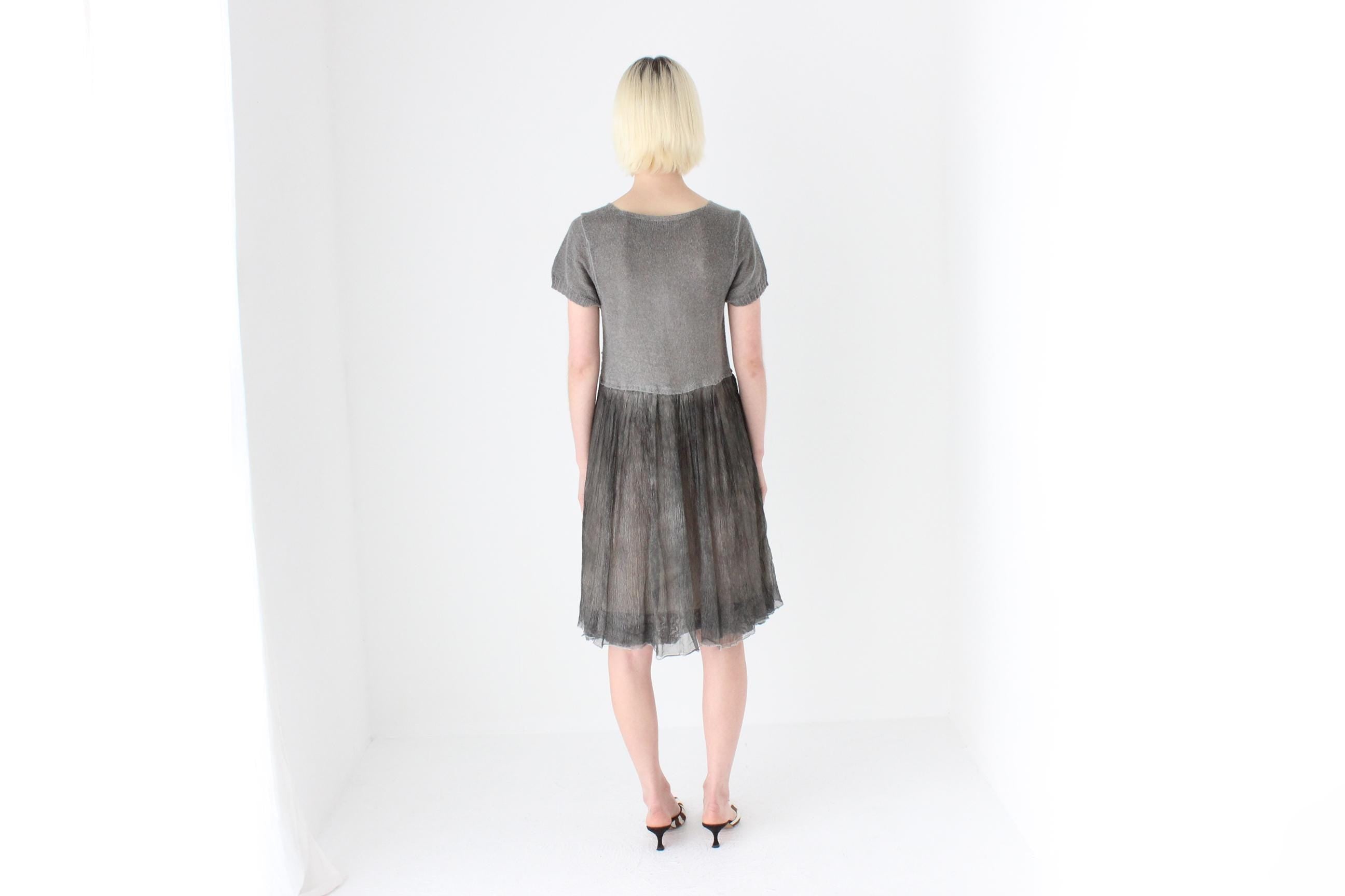 Y2K Italian Mohair / Wool / Silk Babydoll Dress