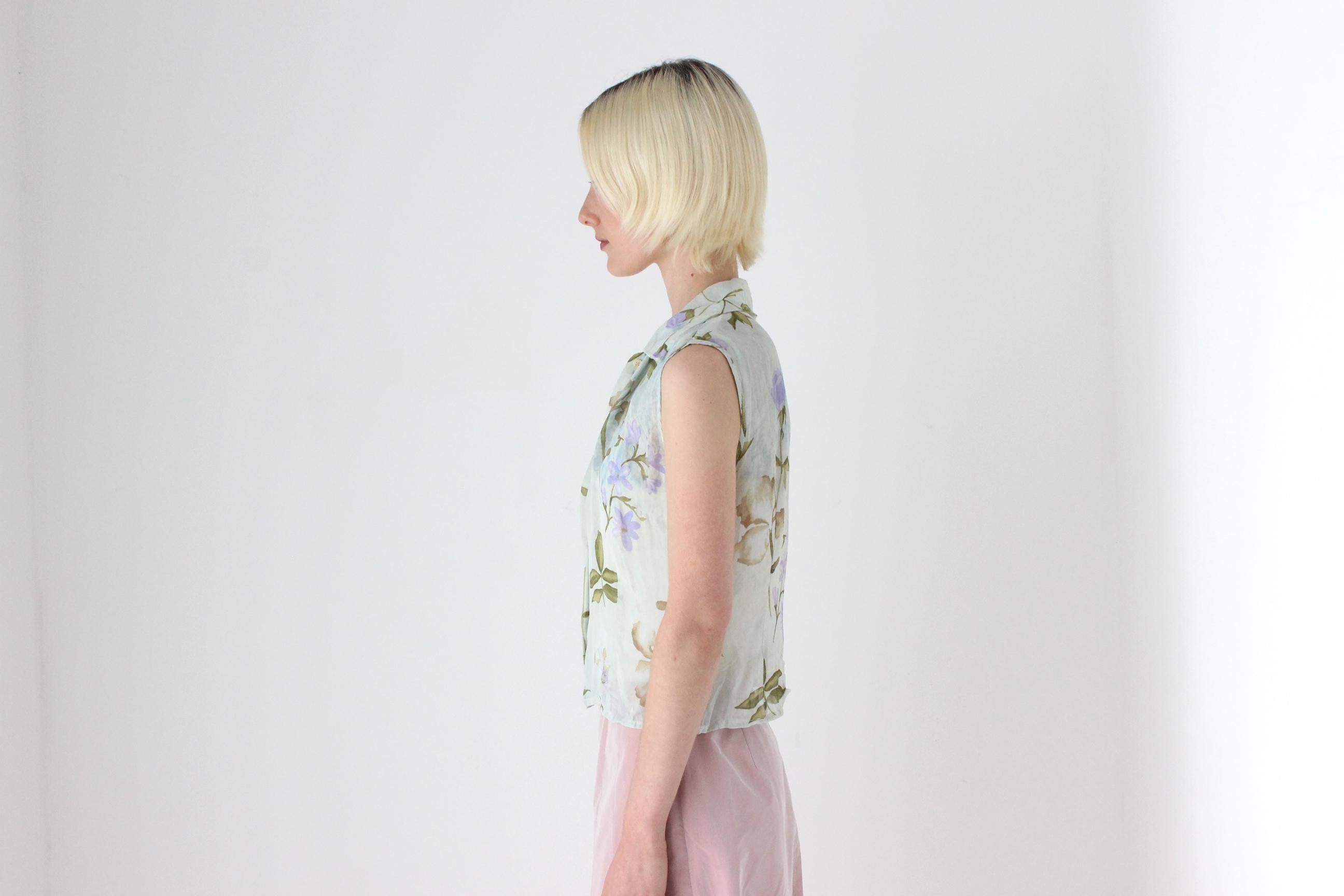 90s Italian Pastel Floral Vest Top