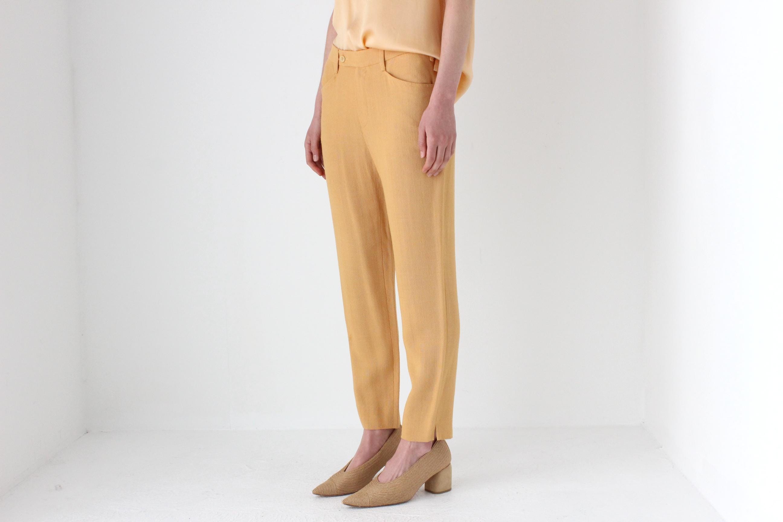 2000s Prada Golden Linen Trousers