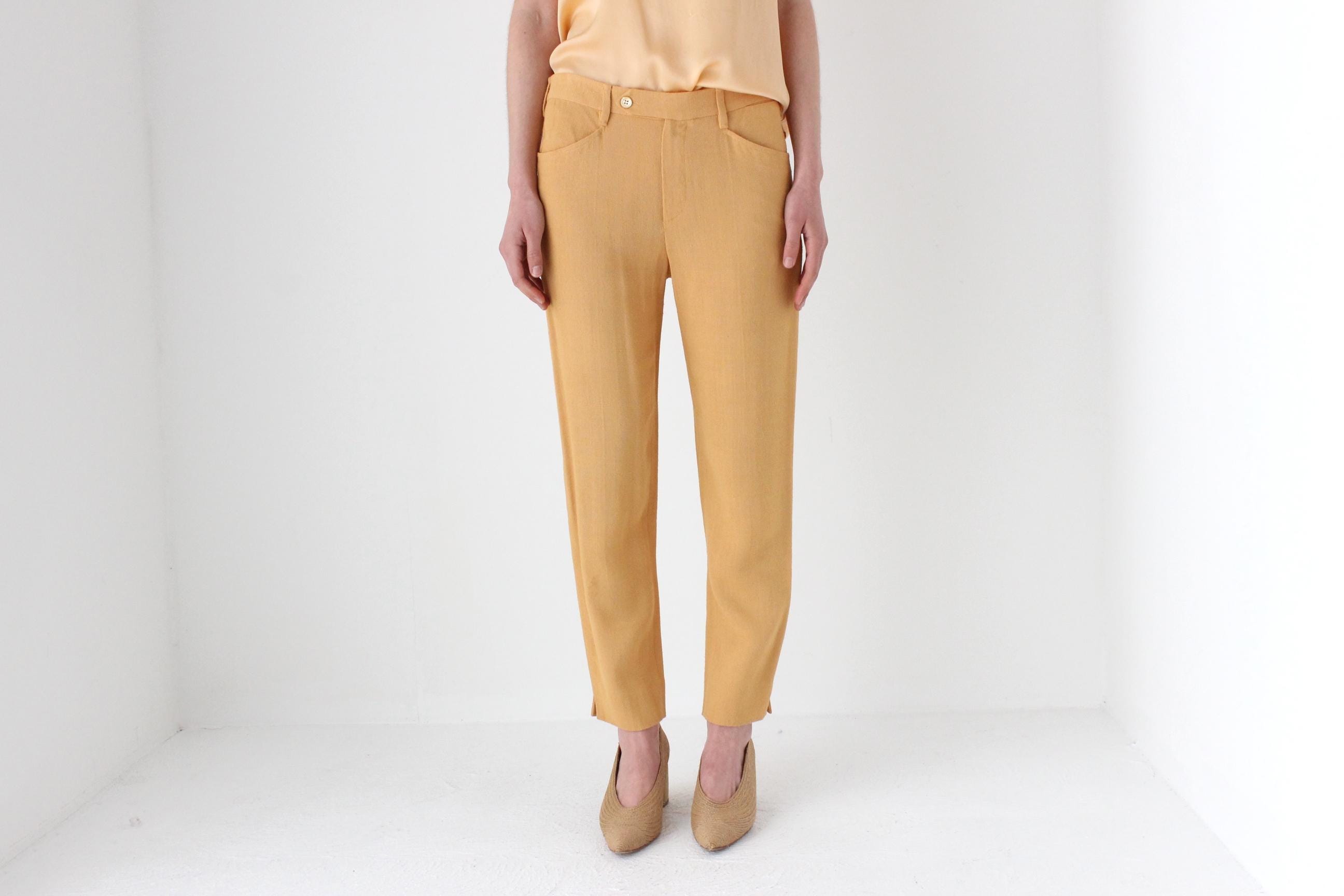 2000s Prada Golden Linen Trousers
