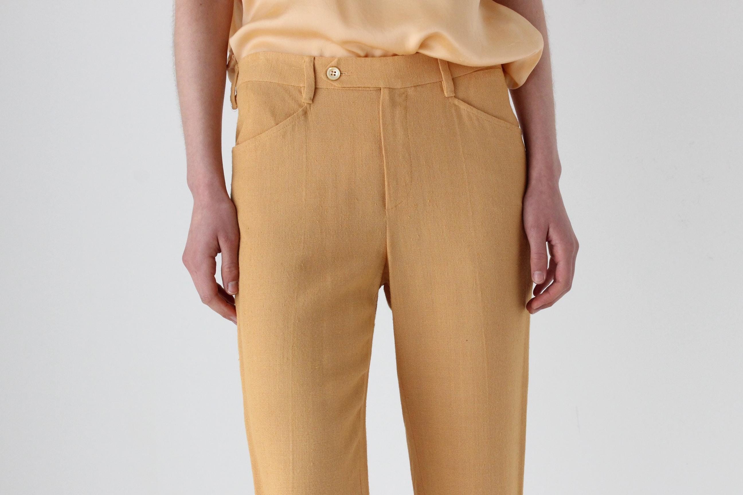 2000s Prada Golden Linen Trousers