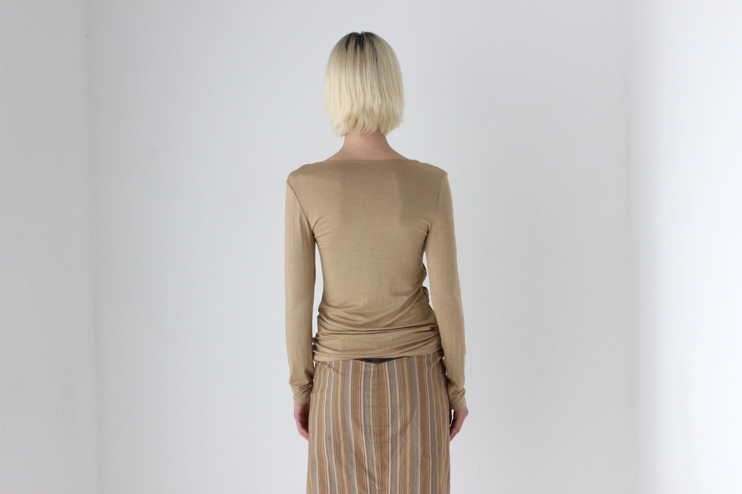 Y2K Textural Smocked Jersey Top w/ 3D Rosette