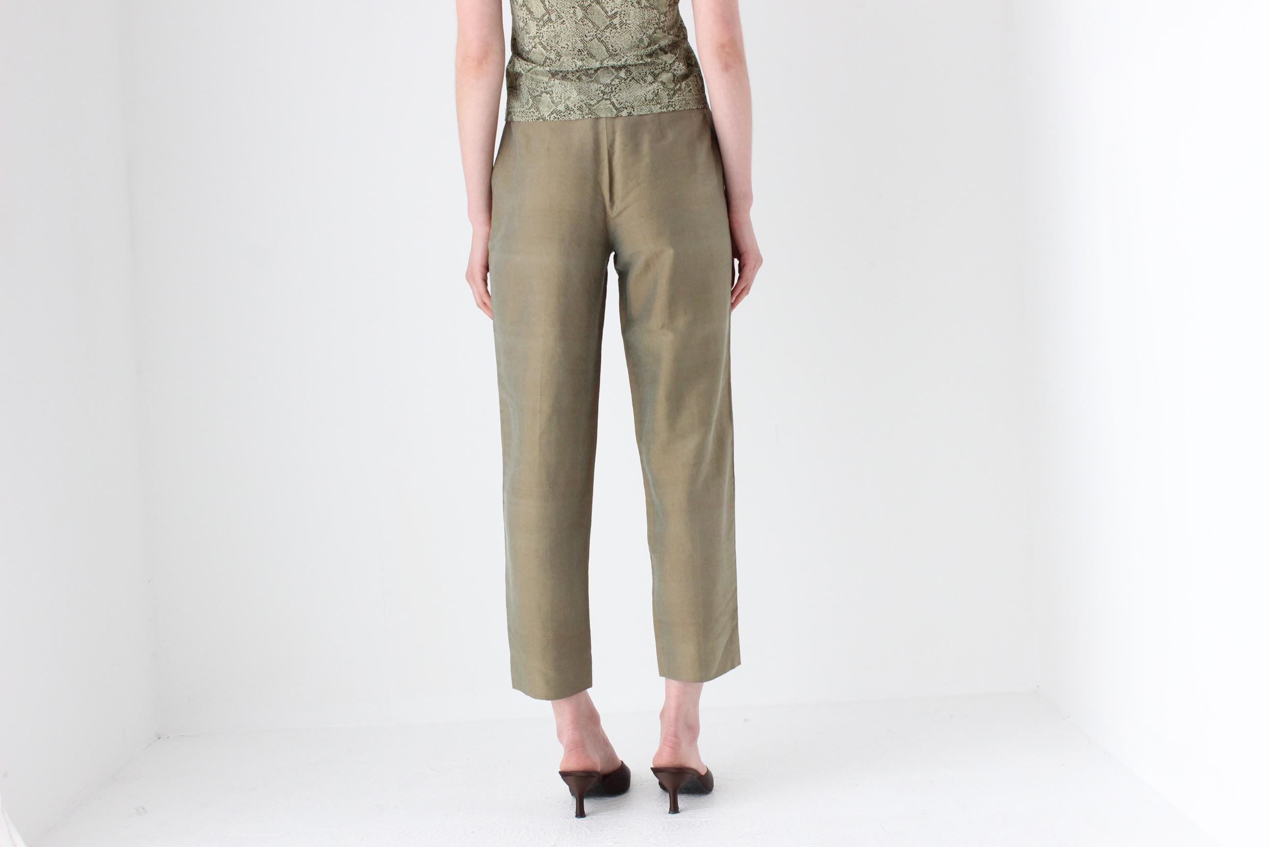 80s Italian Vintage Raw Silk Trousers