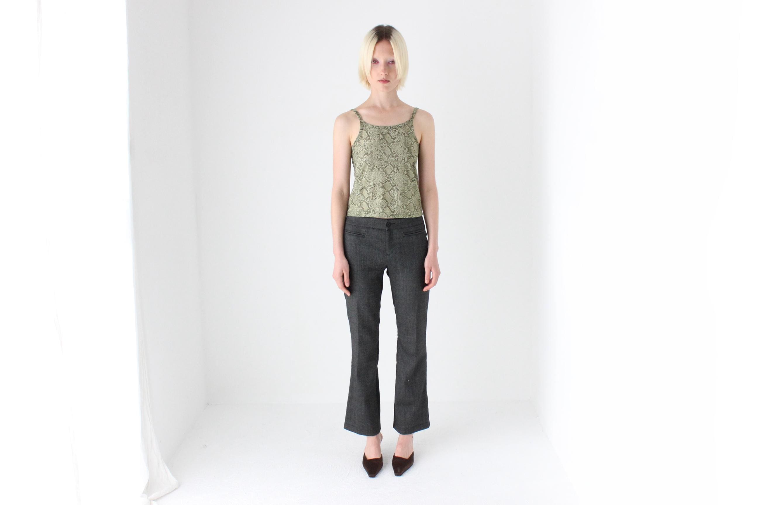 90s MOSCHINO Tweed Low Rise Kick Flare Trousers