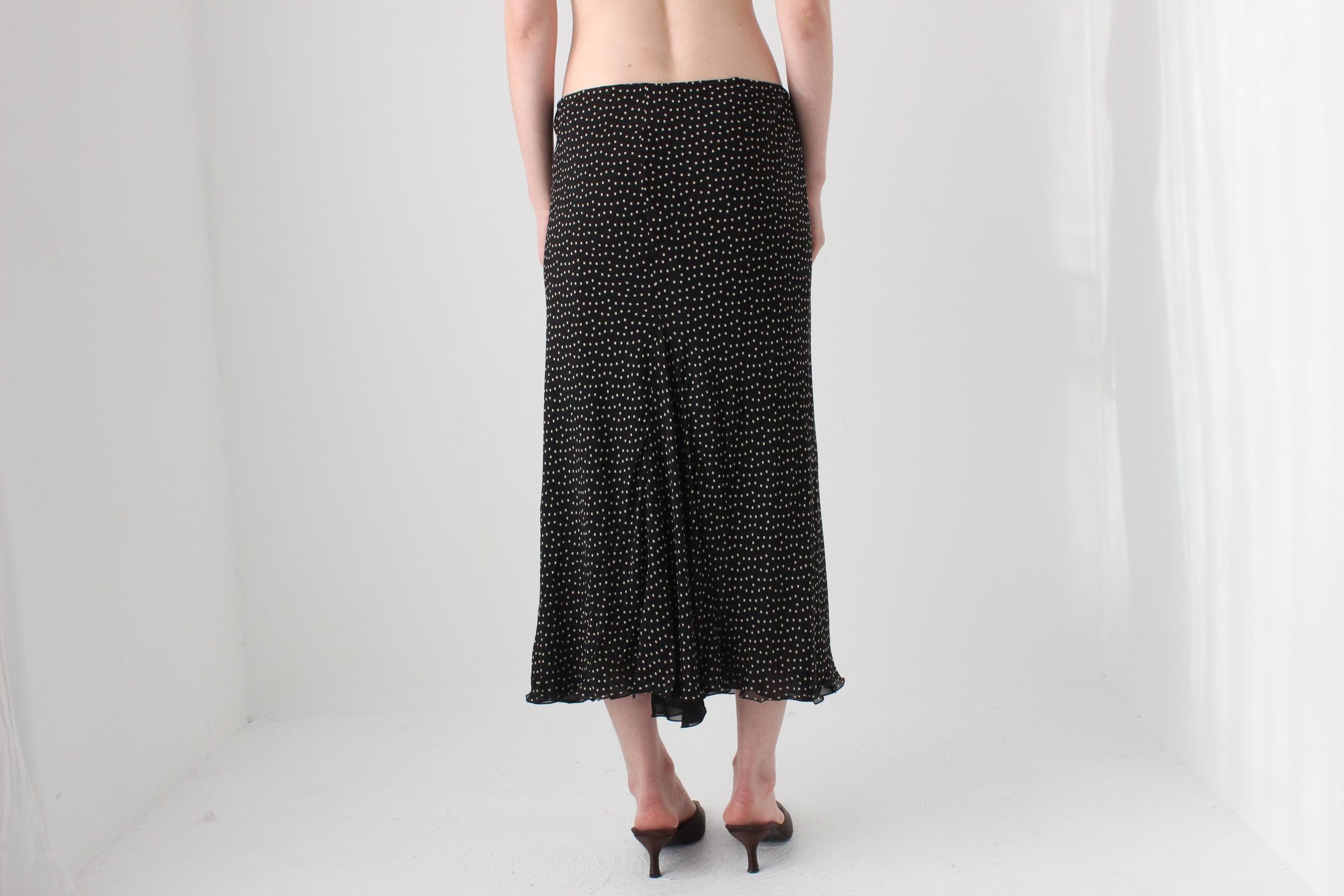 90s Pure Silk Bias Cut Skirt