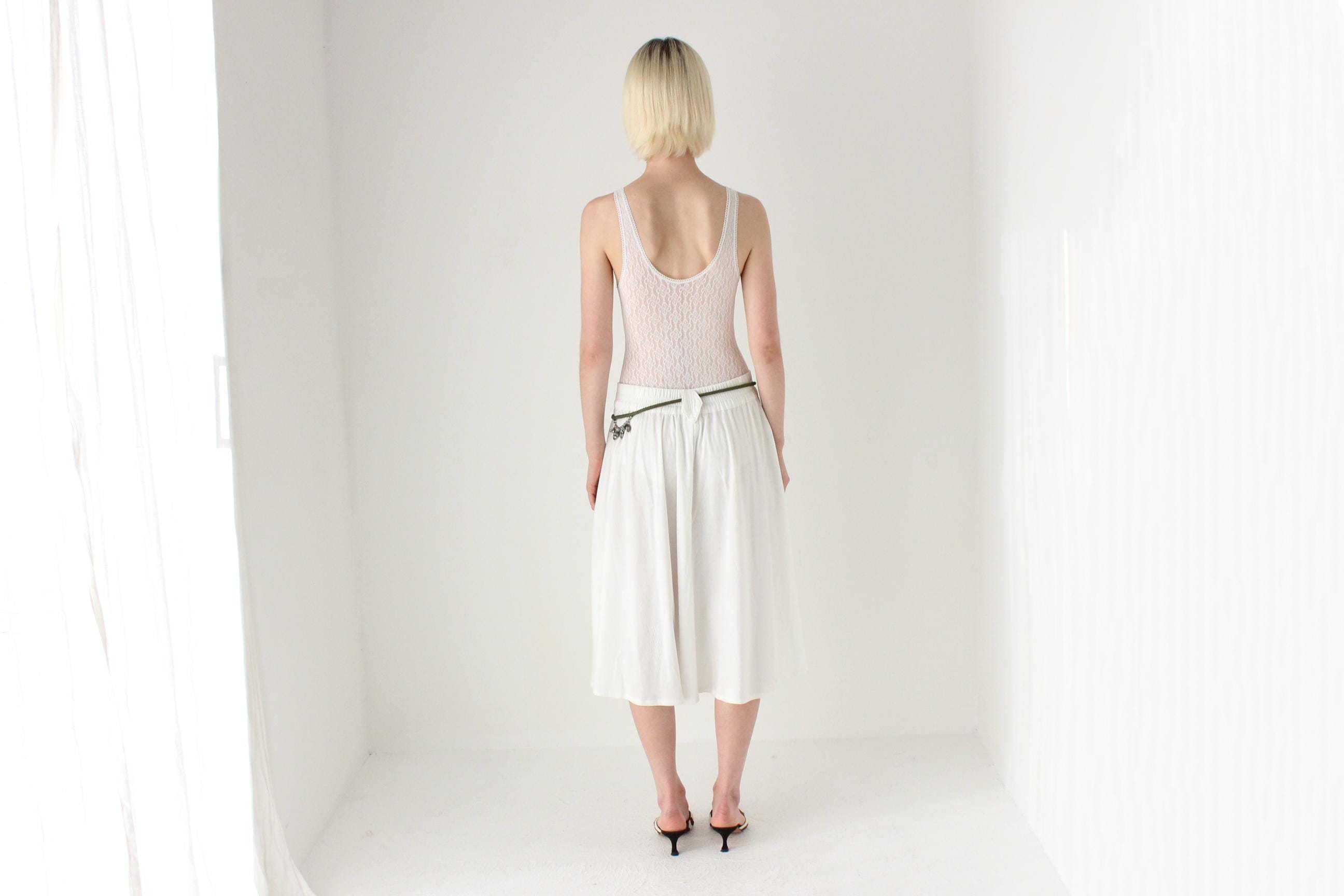 80s French Vintage Midi Skirt