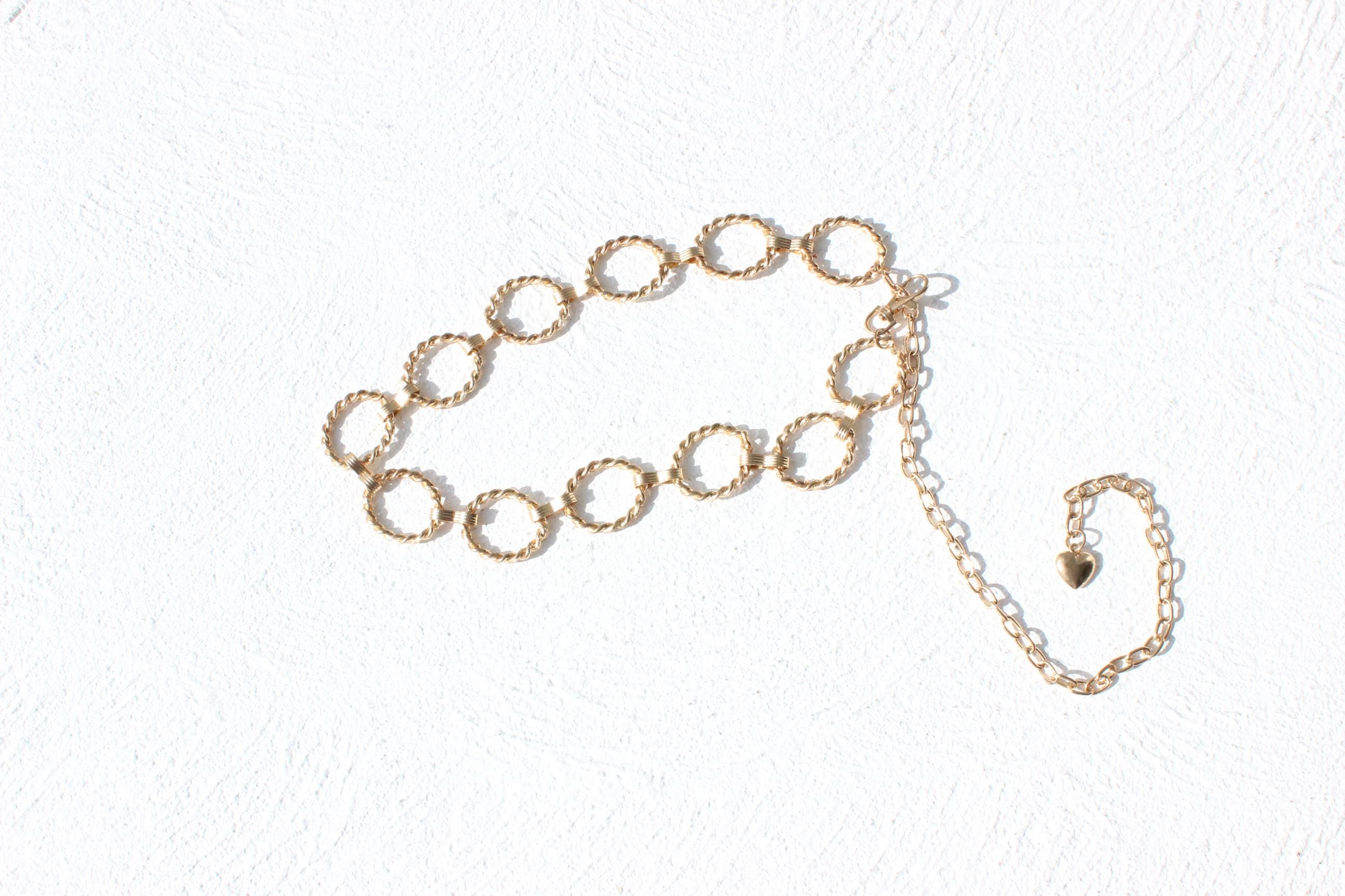 80s Disco Gold Metal Chain Link Belt