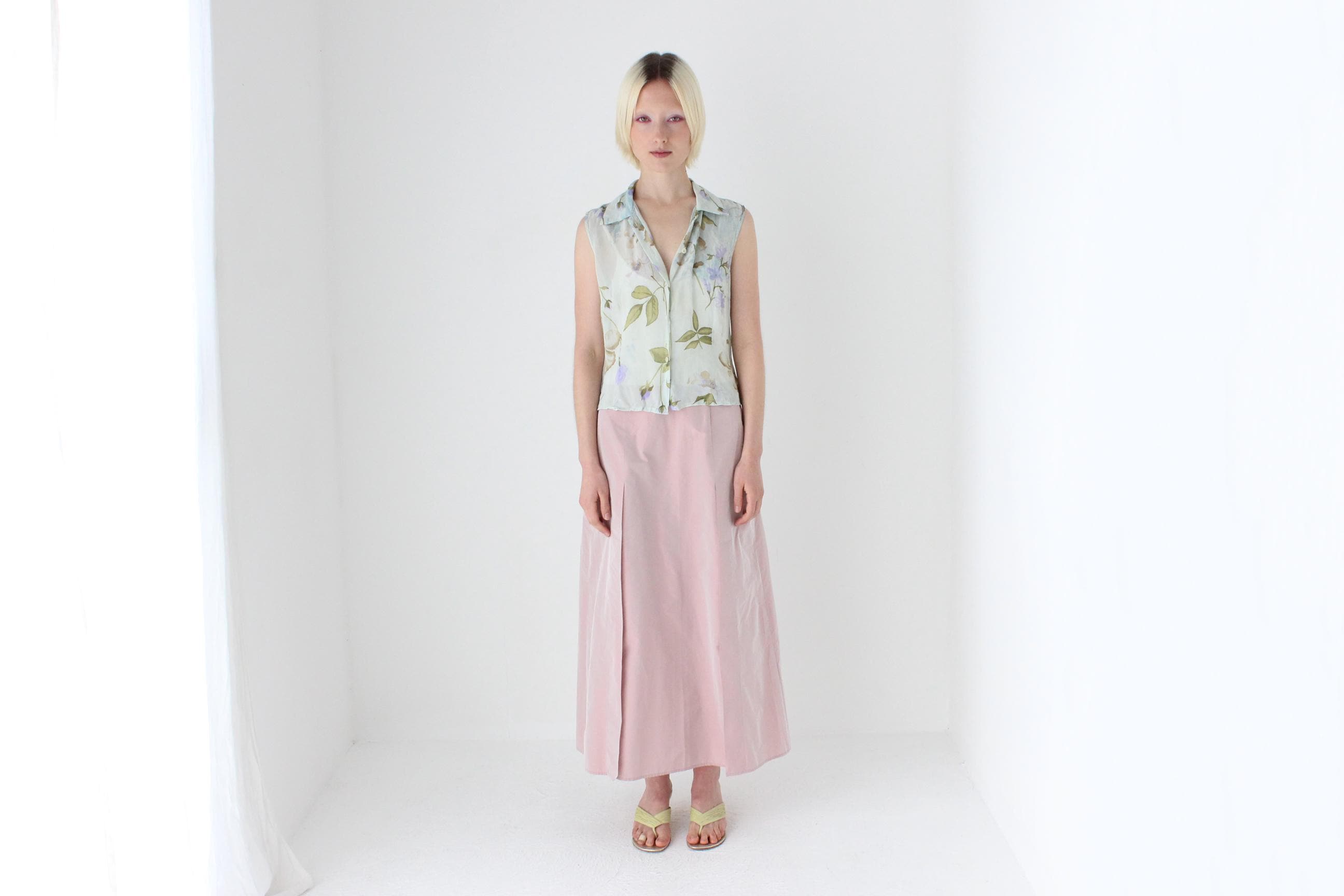 90s Italian Pastel Floral Vest Top