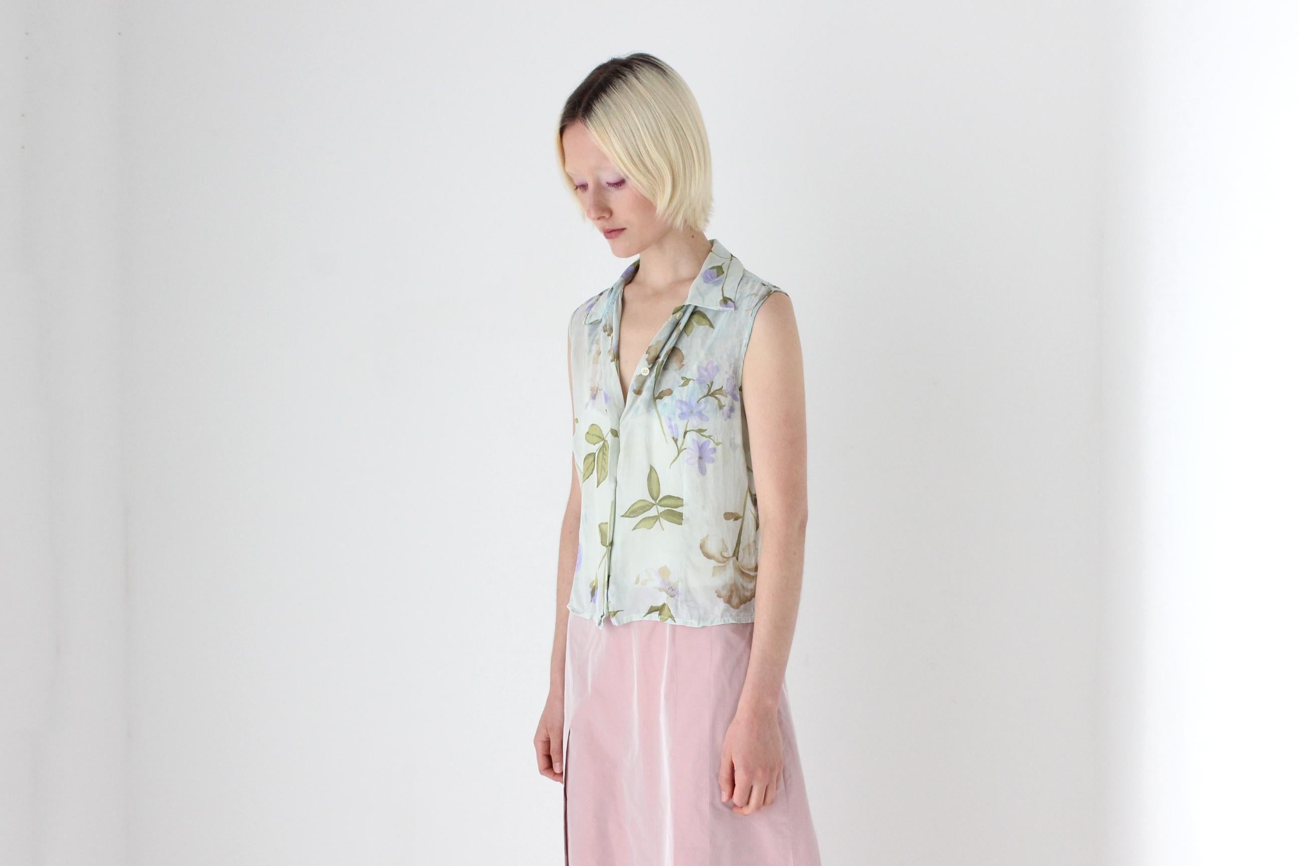 90s Italian Pastel Floral Vest Top