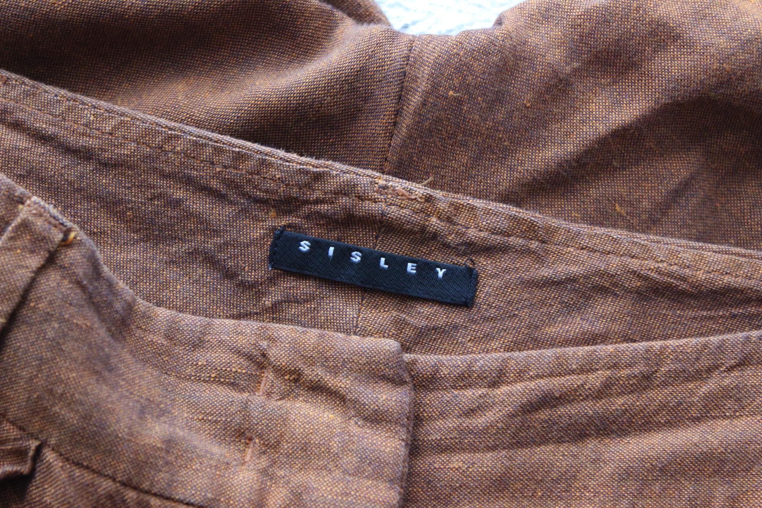 2000s Terracotta Linen Relaxed Bermuda Shorts by Sisley