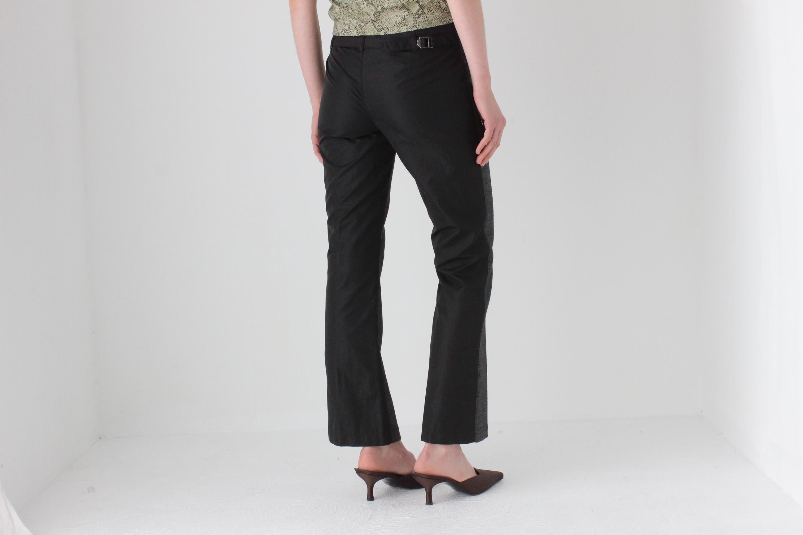 90s MOSCHINO Tweed Low Rise Kick Flare Trousers