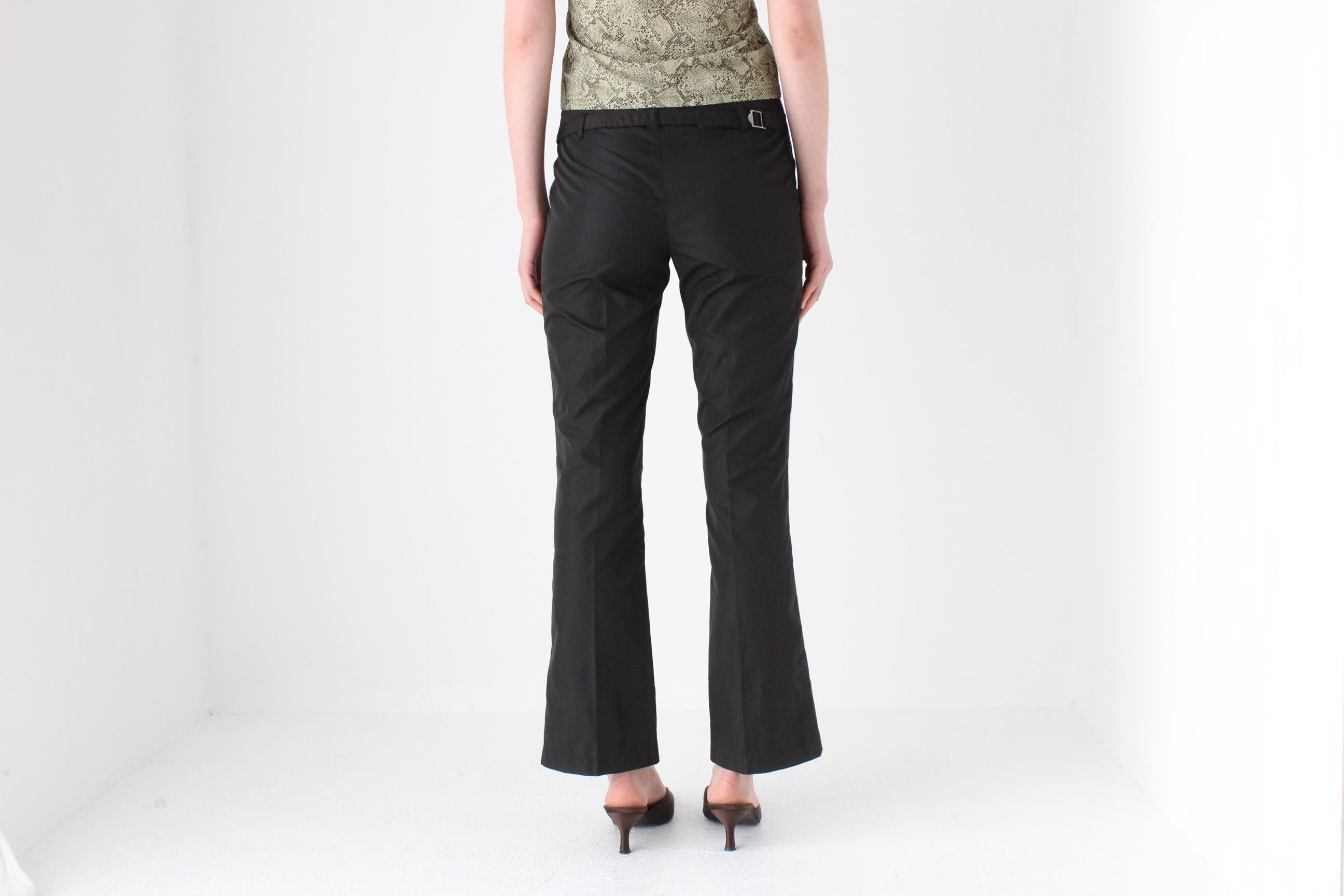 90s MOSCHINO Tweed Low Rise Kick Flare Trousers
