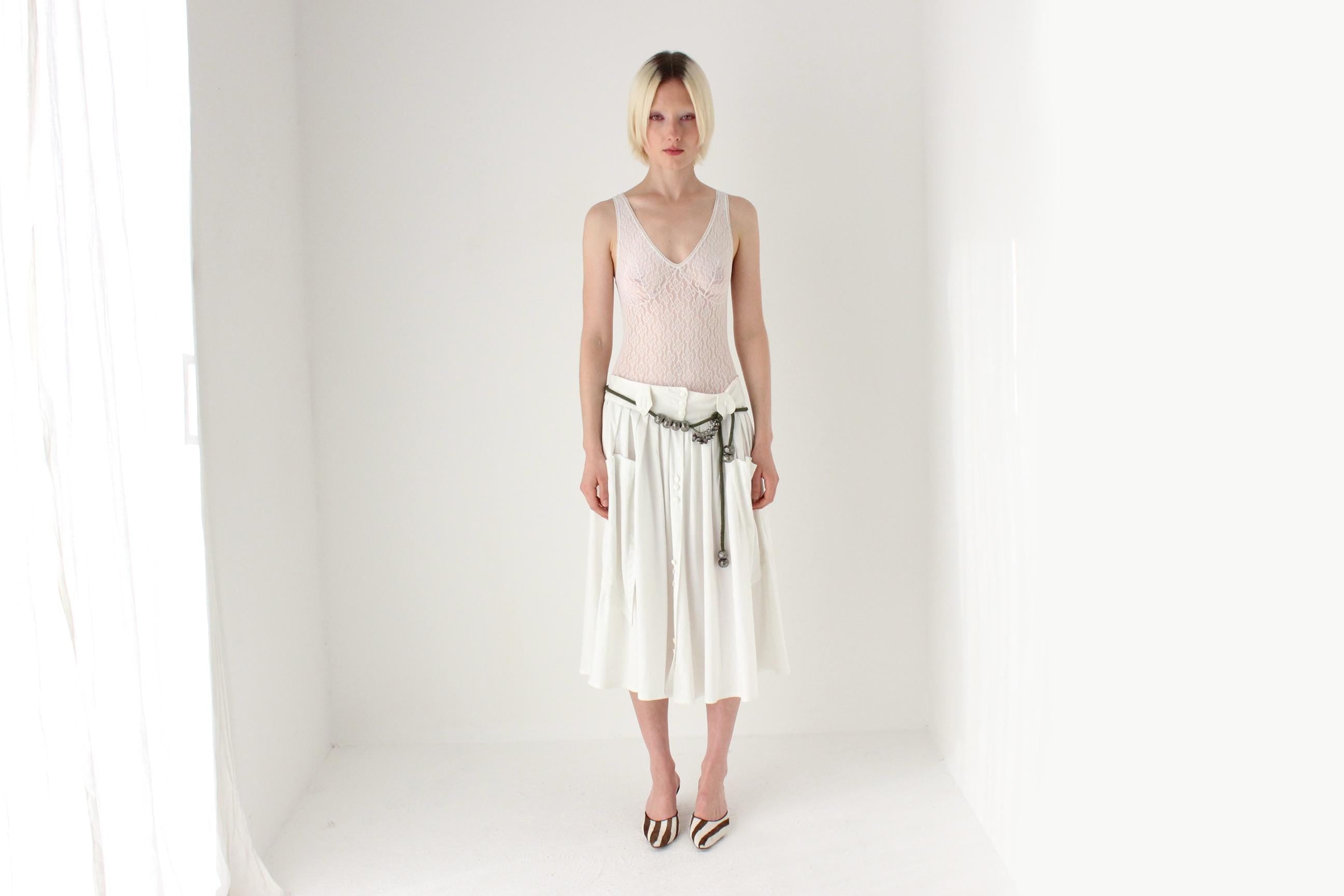 80s French Vintage Midi Skirt