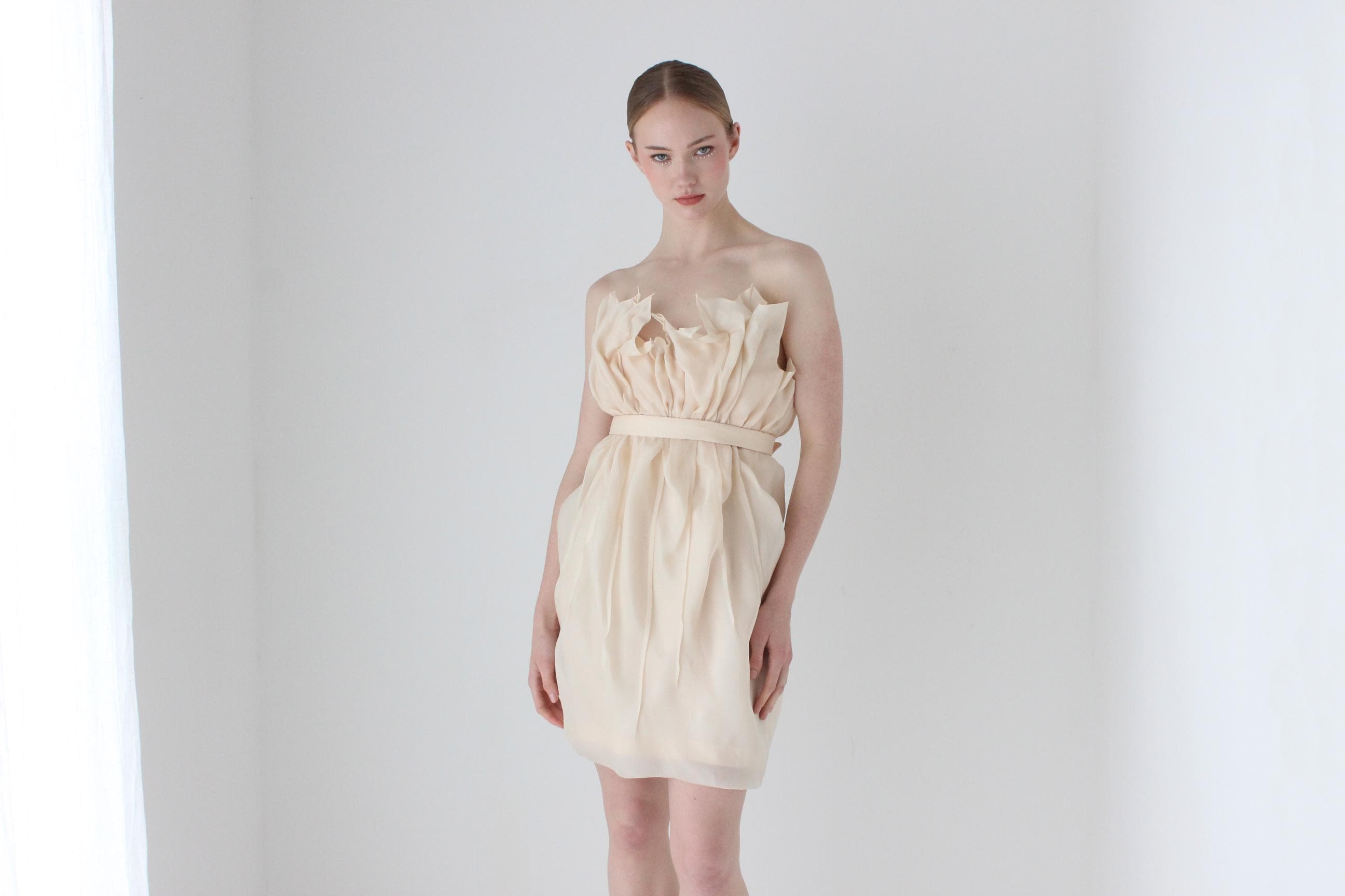 2000s Jill Stuart Sculptural Silk Organza Bridal Blossom Mini