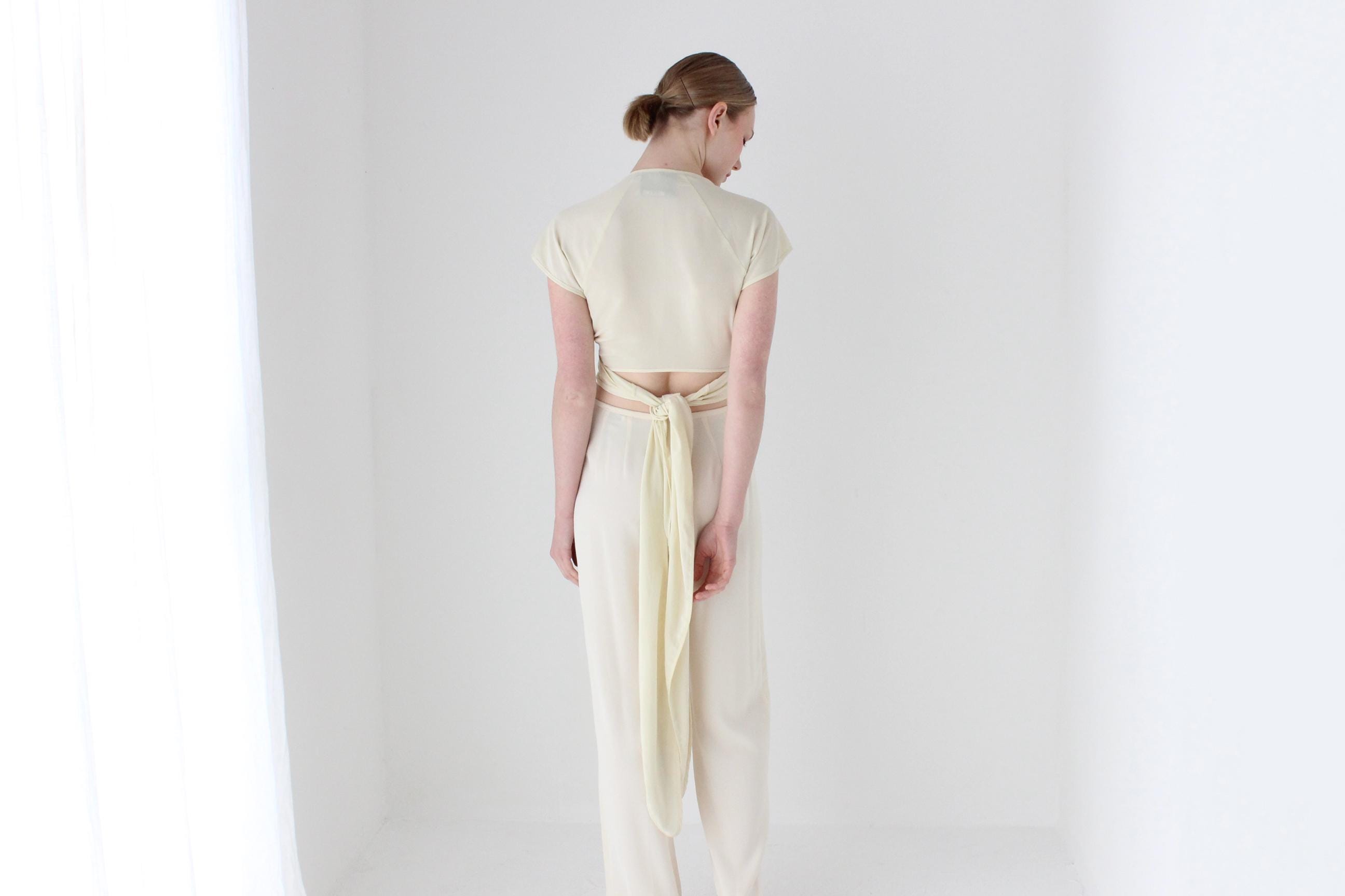 2000s Moschino Cream Wrap Ballerina Bridal Top