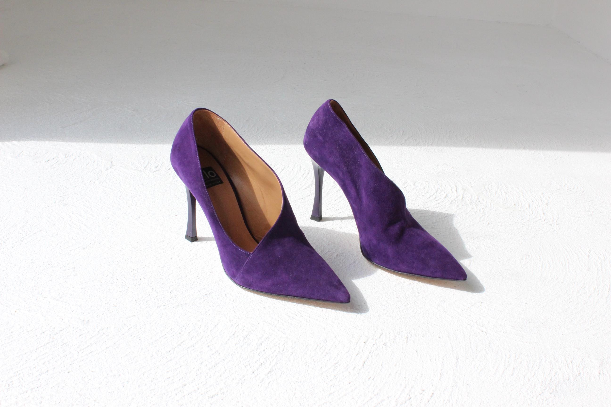 Italian Made Premium Purple Suede Pumps ~ Euro 40