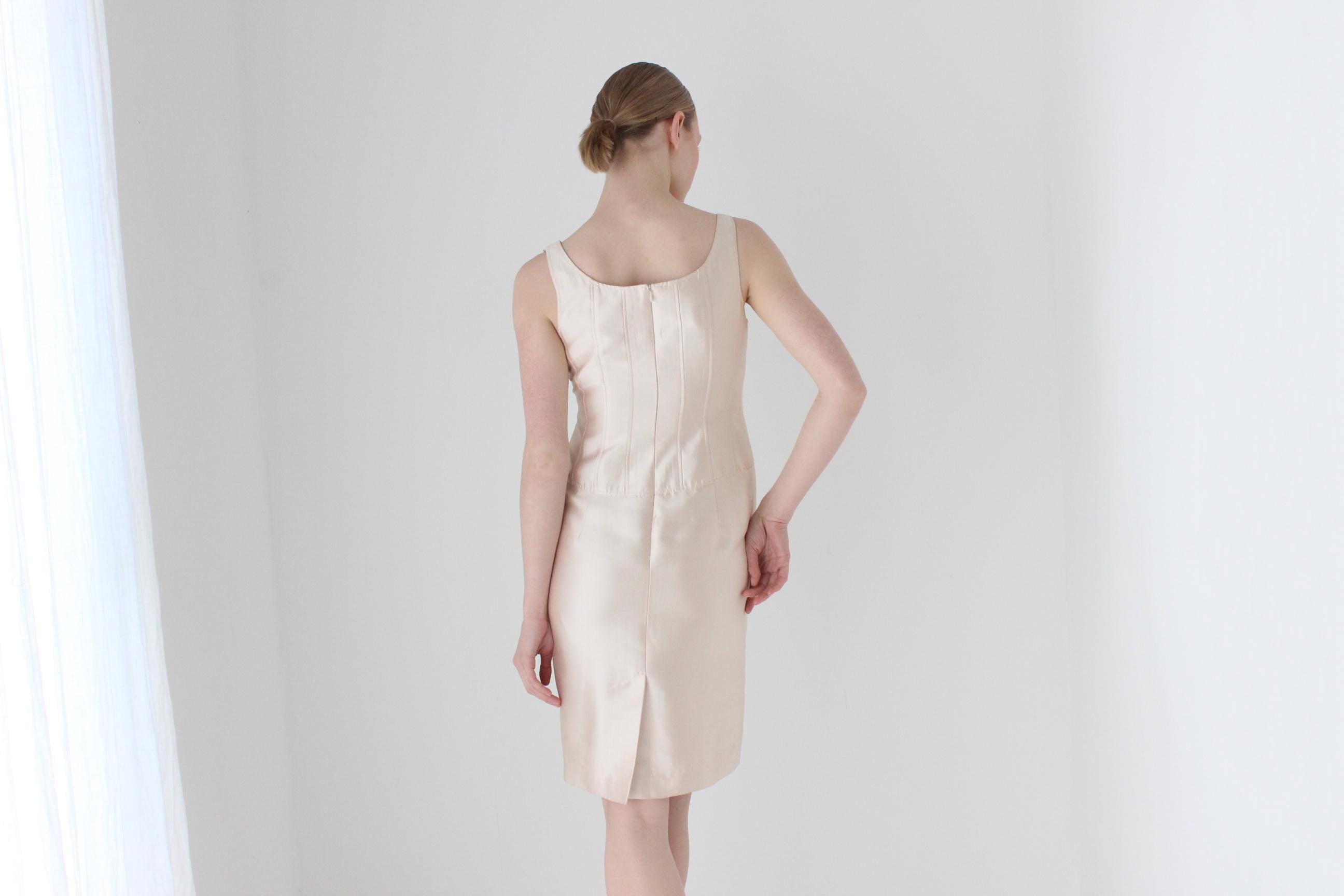 2000s Iridescent Silk & Wool Designer Bridal Corset Mini