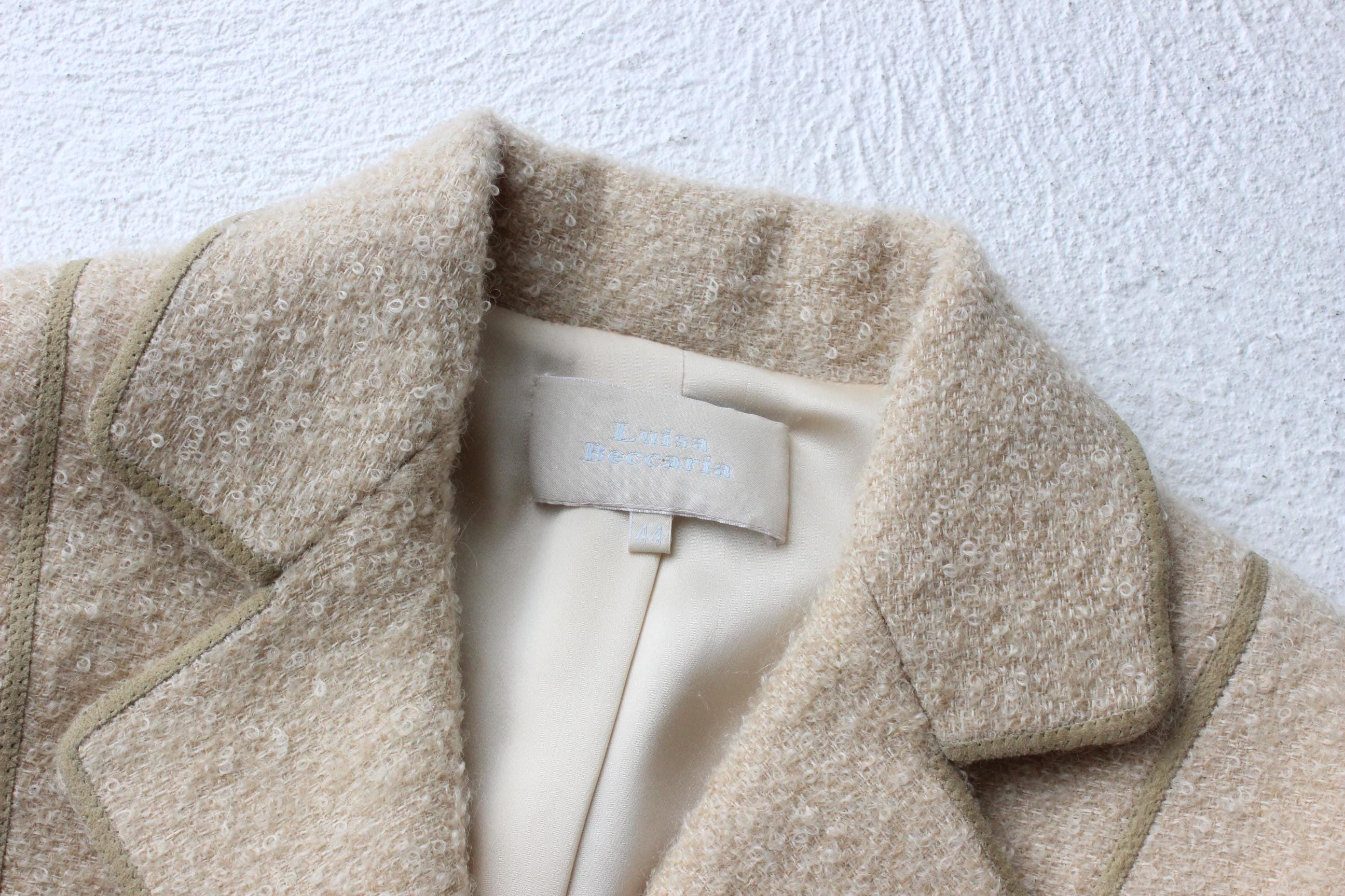 1990s Italian Designer Luisa Beccaria Mohair & Wool Winter Skirt Suit
