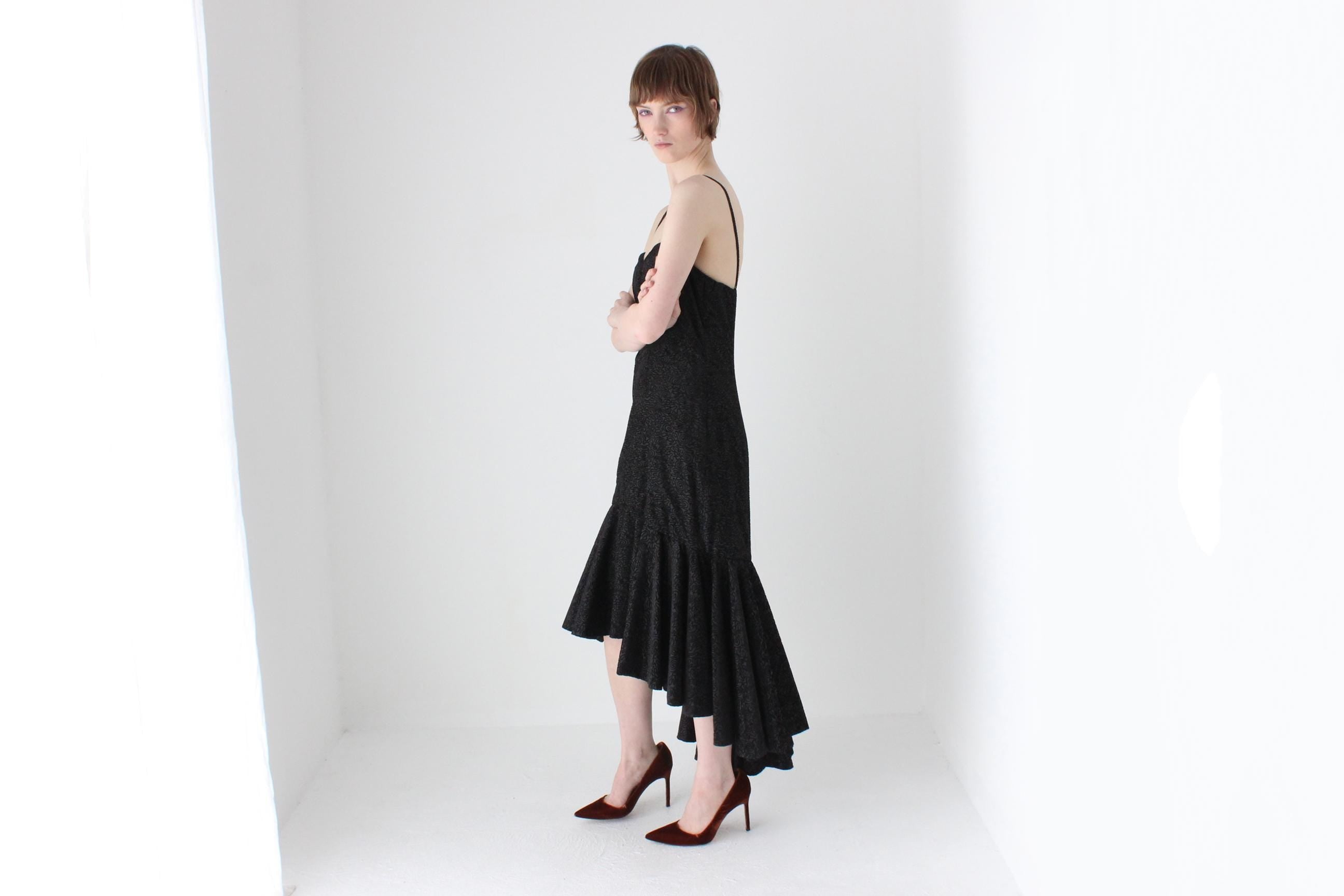 80s Bombshell Taffeta Bustier Hourglass Dress