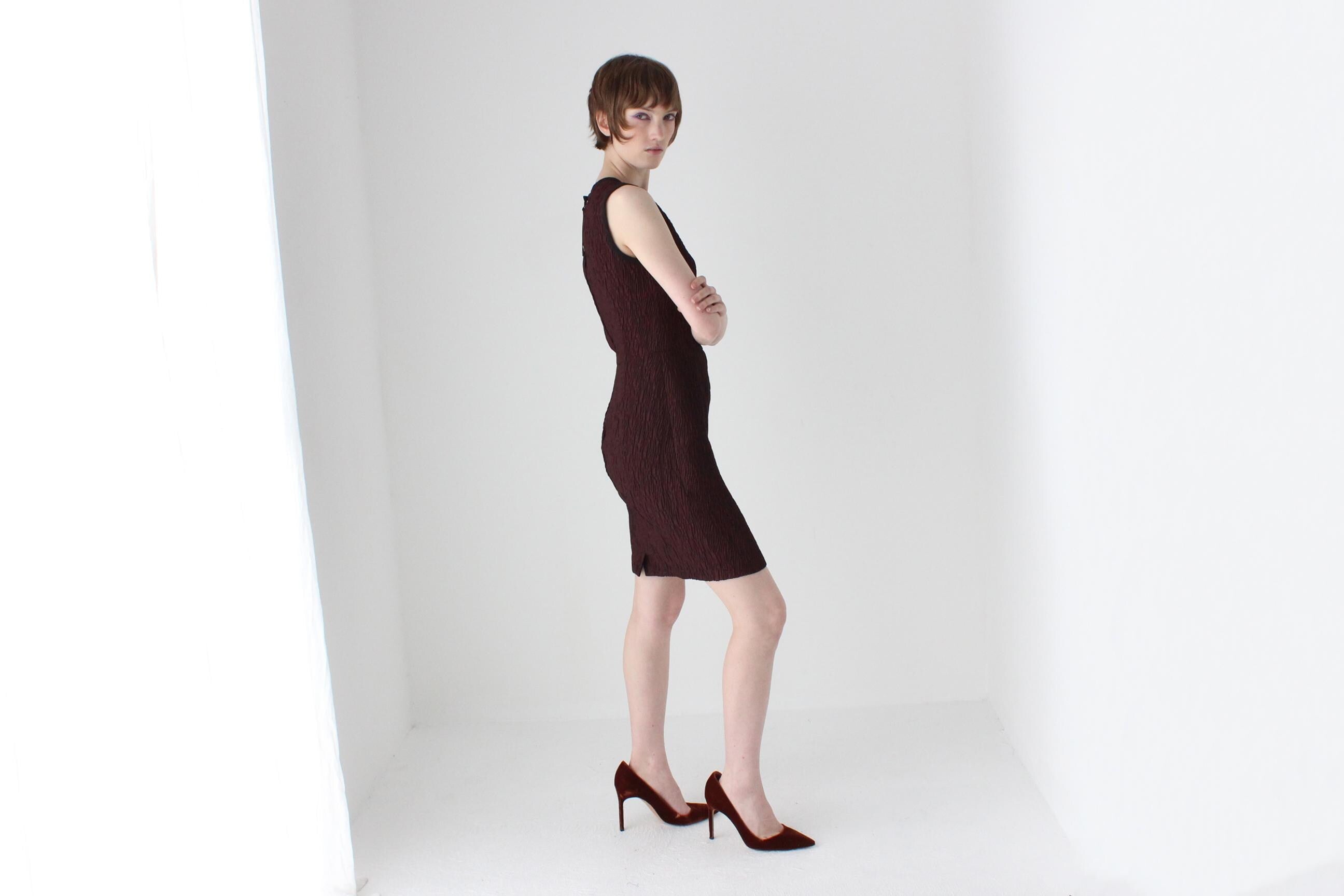 2000s Dolce & Gabbana Textural Aubergine Minimal + Chic Mini