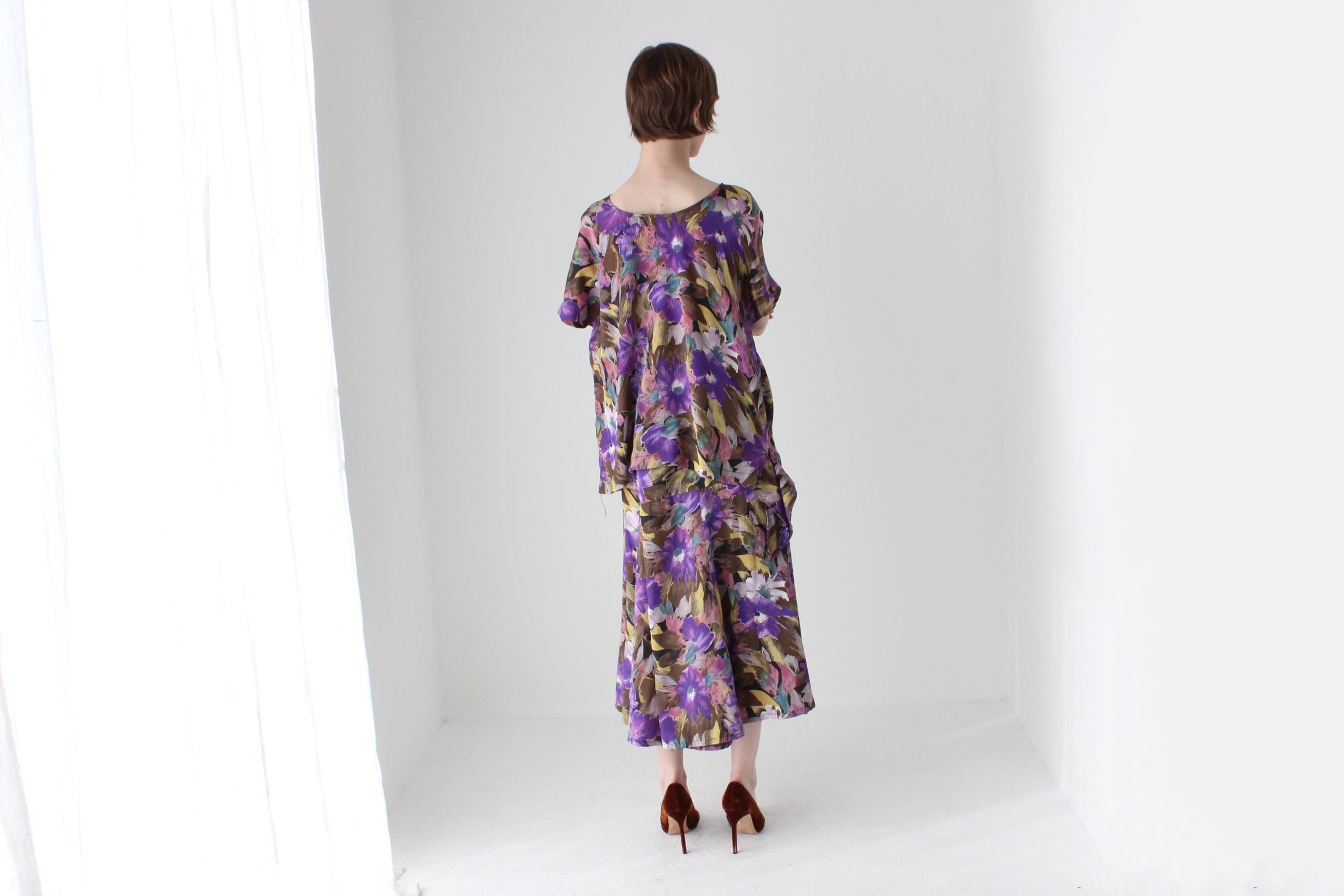 Fabulous 80s MATCHING TWO PIECE Relaxed + Roomy Skirt & Top Set