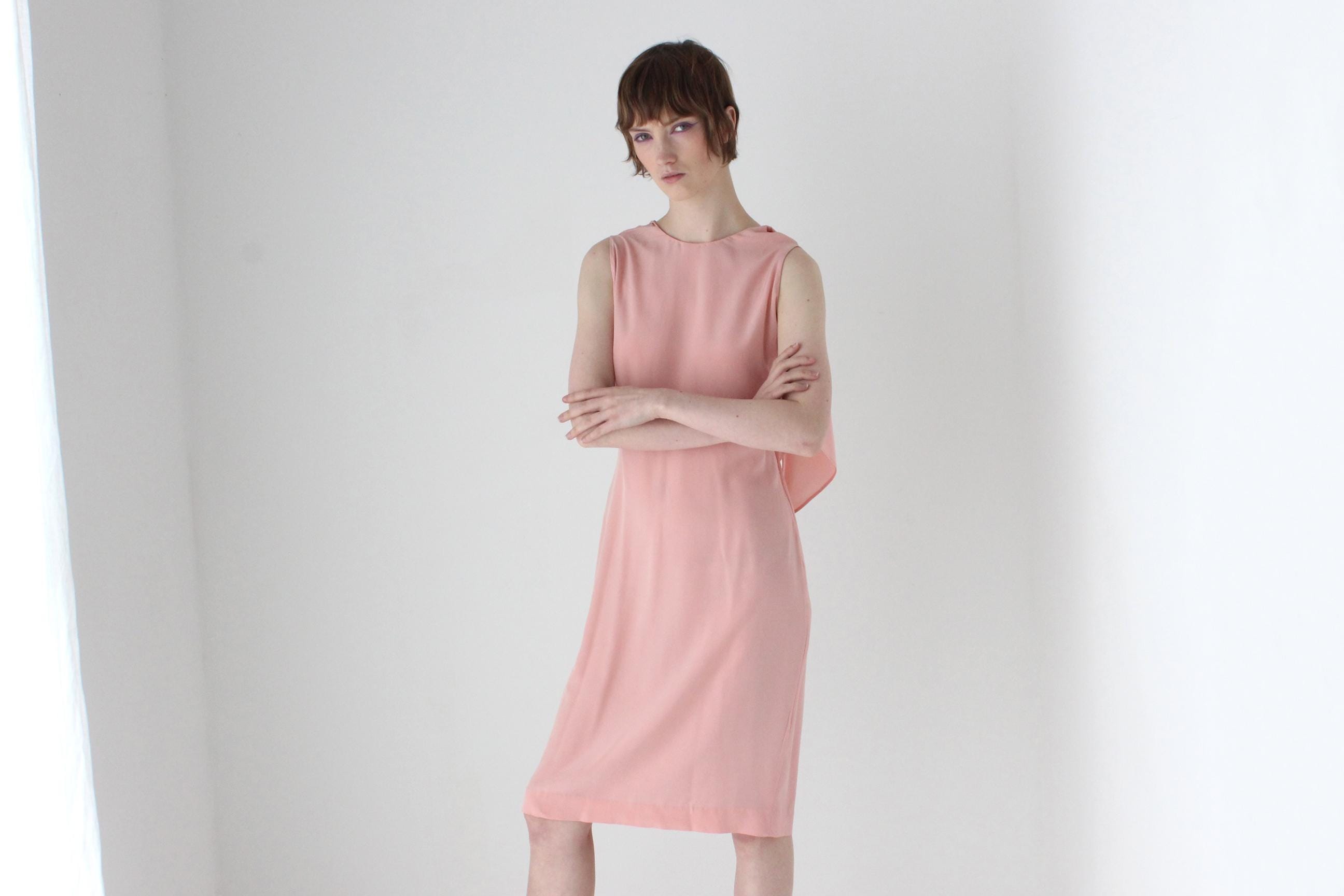 2000s Jil Sander Pastel Silk Shift w/ Draped Back