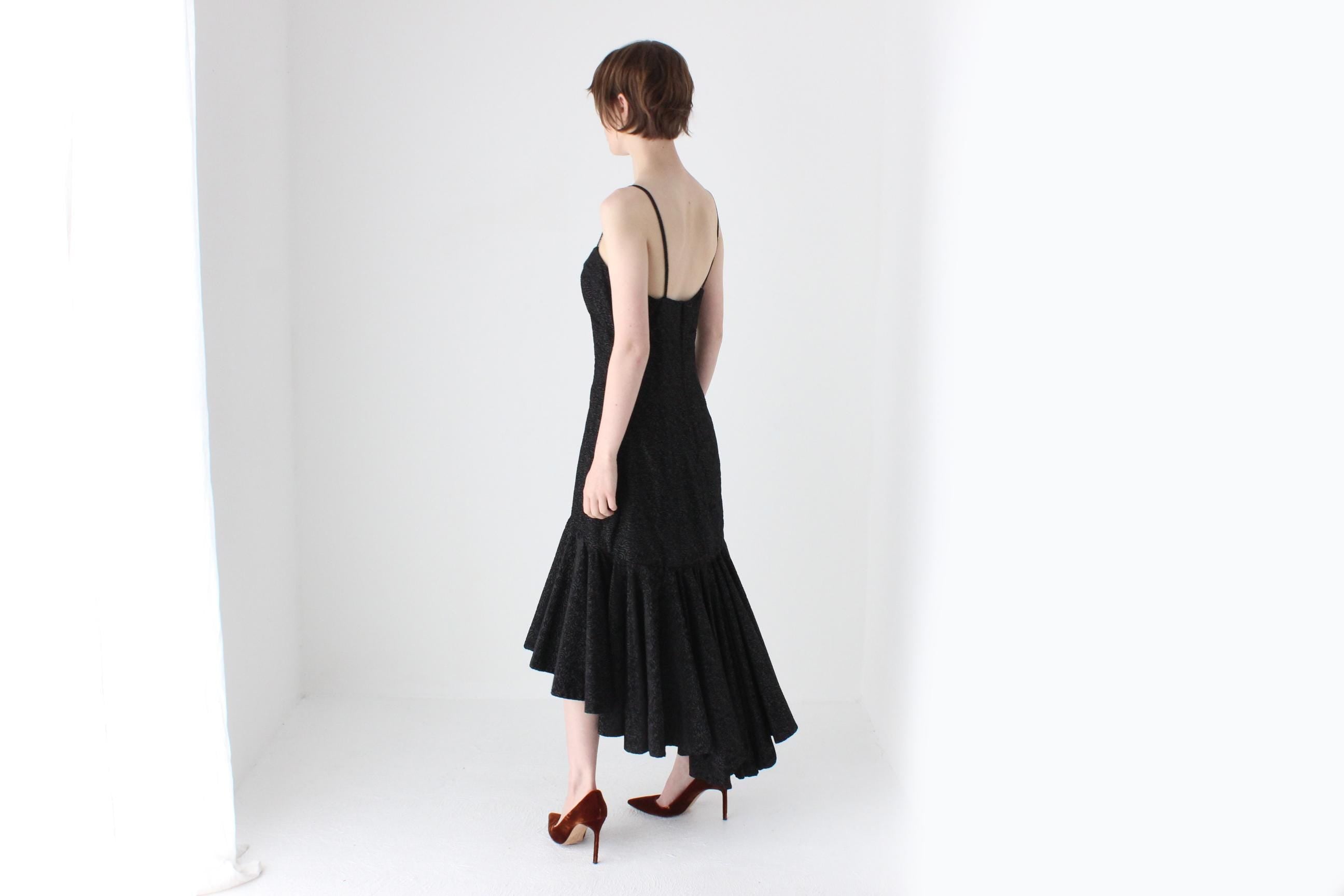80s Bombshell Taffeta Bustier Hourglass Dress