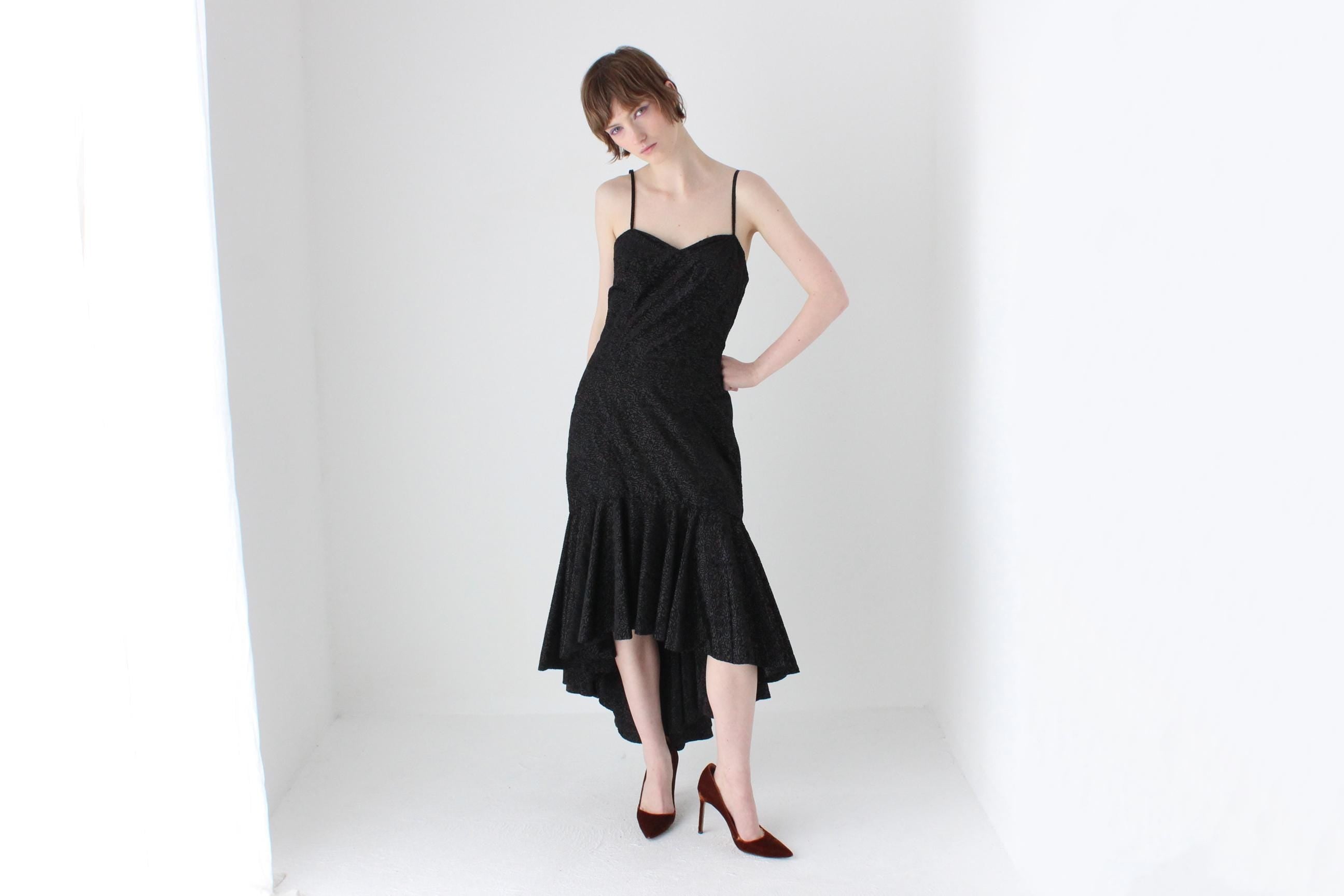 80s Bombshell Taffeta Bustier Hourglass Dress