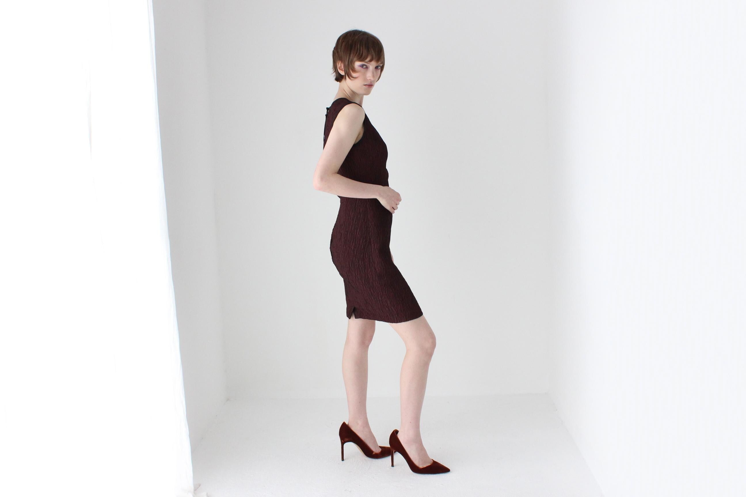 2000s Dolce & Gabbana Textural Aubergine Minimal + Chic Mini