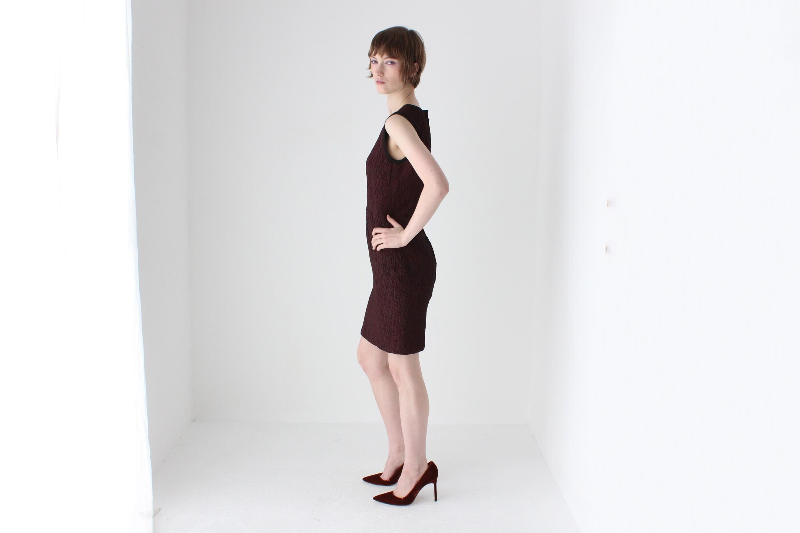 2000s Dolce & Gabbana Textural Aubergine Minimal + Chic Mini