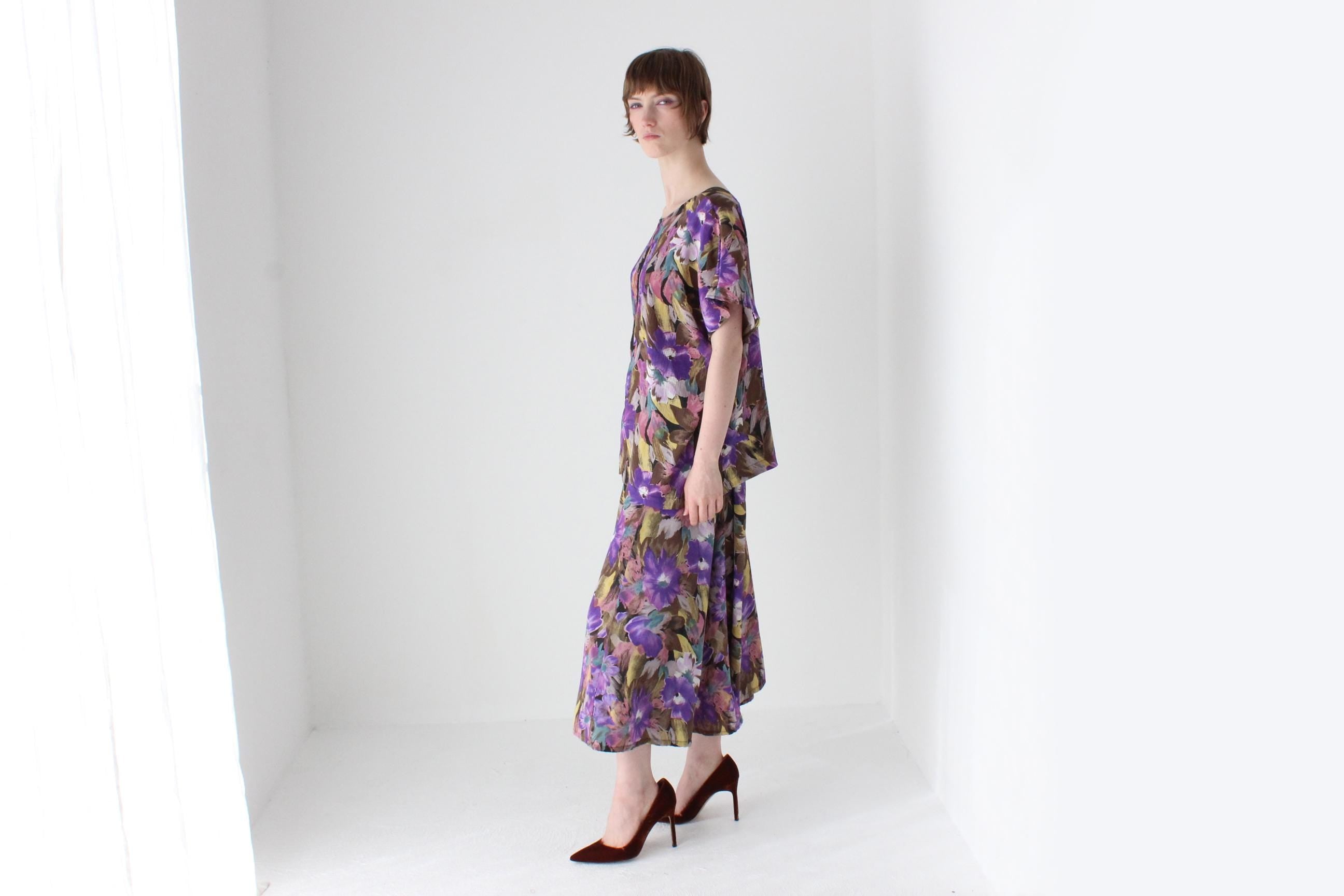 Fabulous 80s MATCHING TWO PIECE Relaxed + Roomy Skirt & Top Set