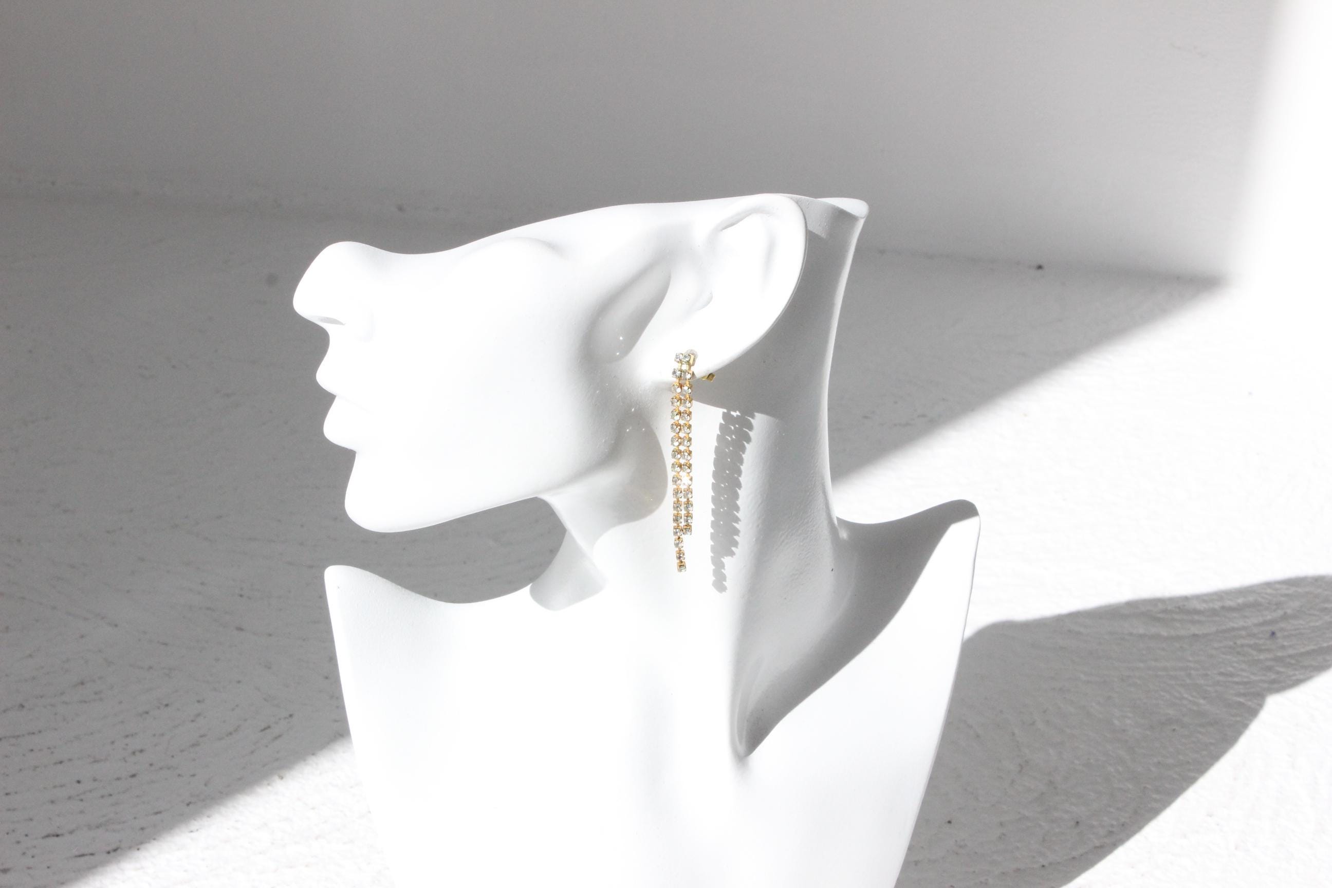90s Dainty Diamonte Droplet Earrings