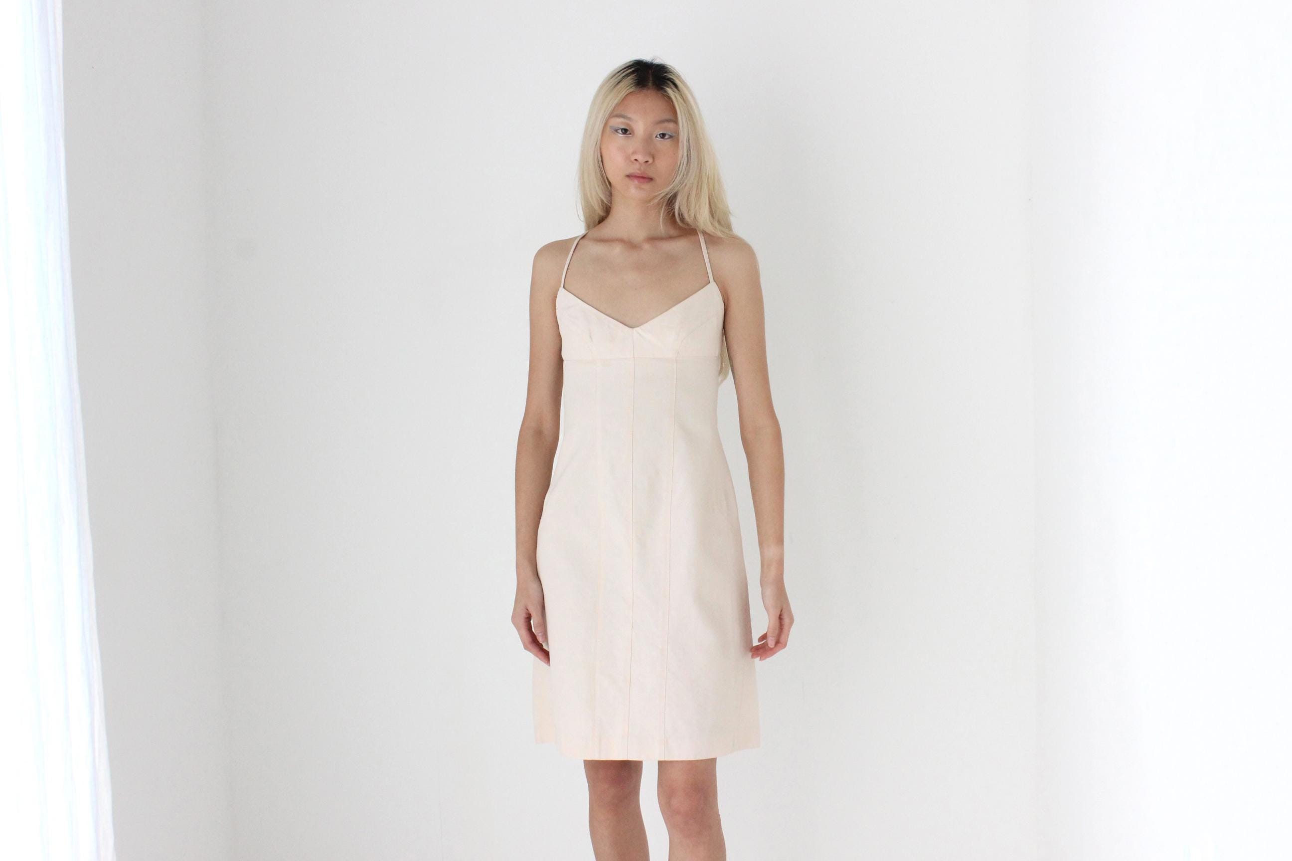 FUTURISM Y2K Narcisco Rodriguez Blush Tone Denim Dress