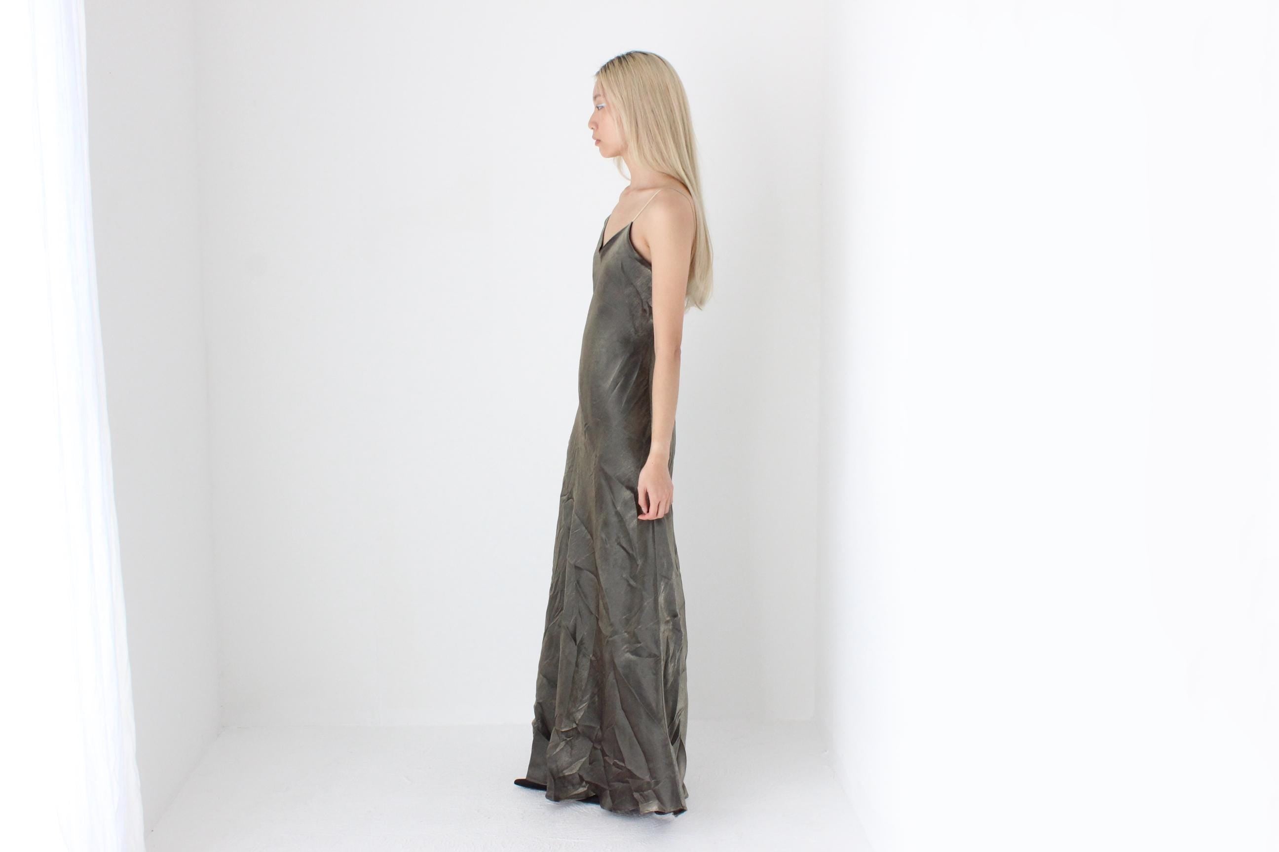 FUTURISM Y2K French Vintage Metallic Gown