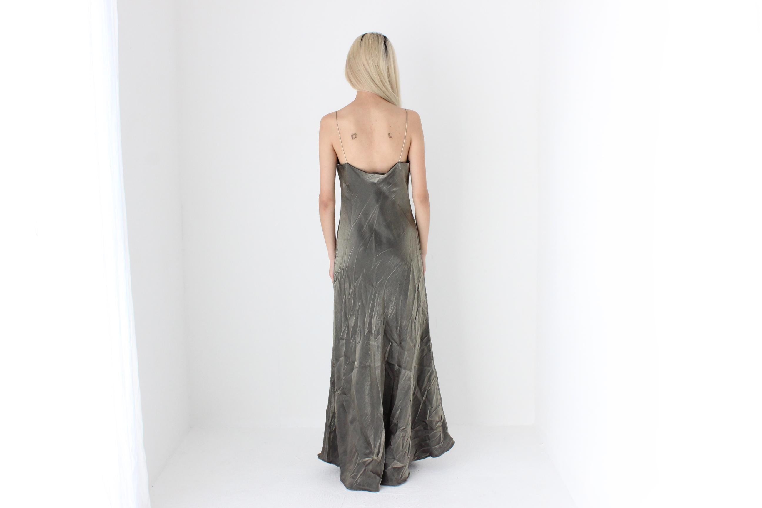 FUTURISM Y2K French Vintage Metallic Gown
