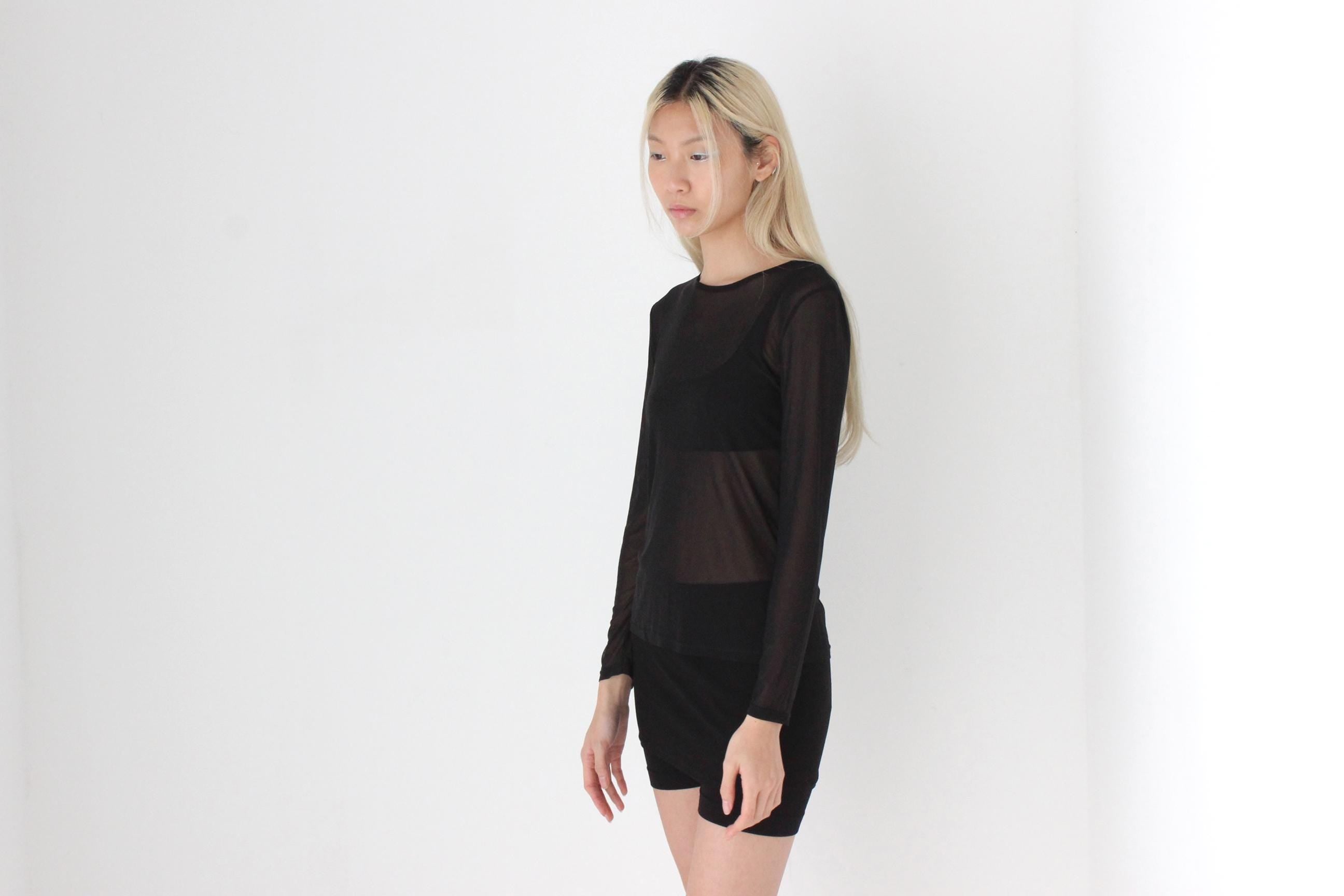 FUTURISM 90s Sheer Black Mesh Basic