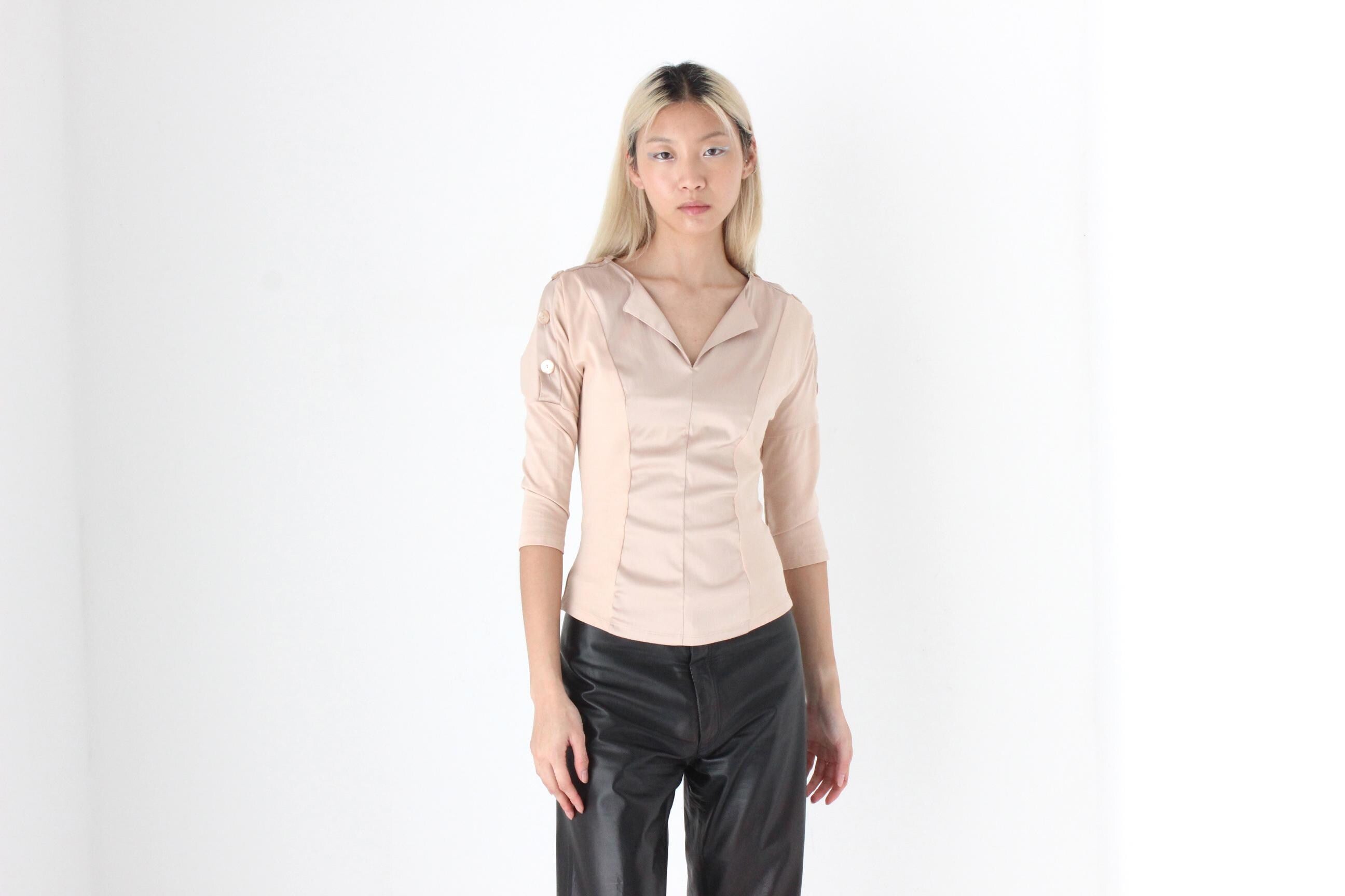 FUTURISM 2000s Italian Made Nara Camicie Blush Top