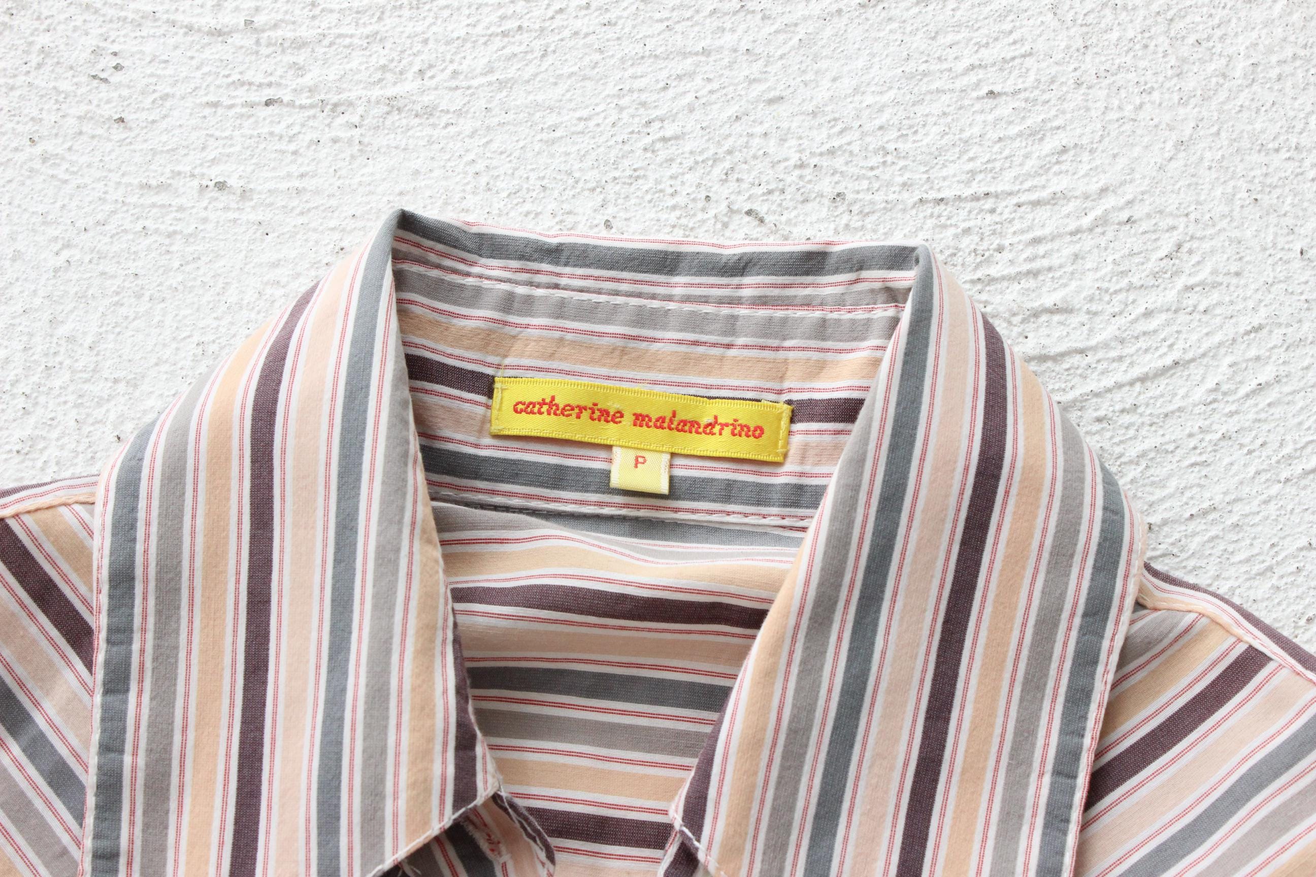 FUTURISM Y2K Designer Sexy Pin Stripe Shirt by Catherine Malandrino
