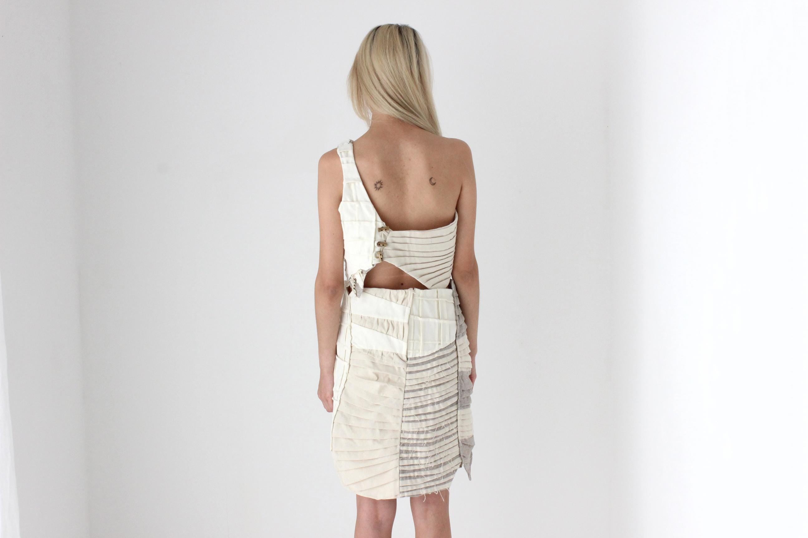FUTURISM Kooky Y2K Handmade Linen Patchwork Two Piece Set