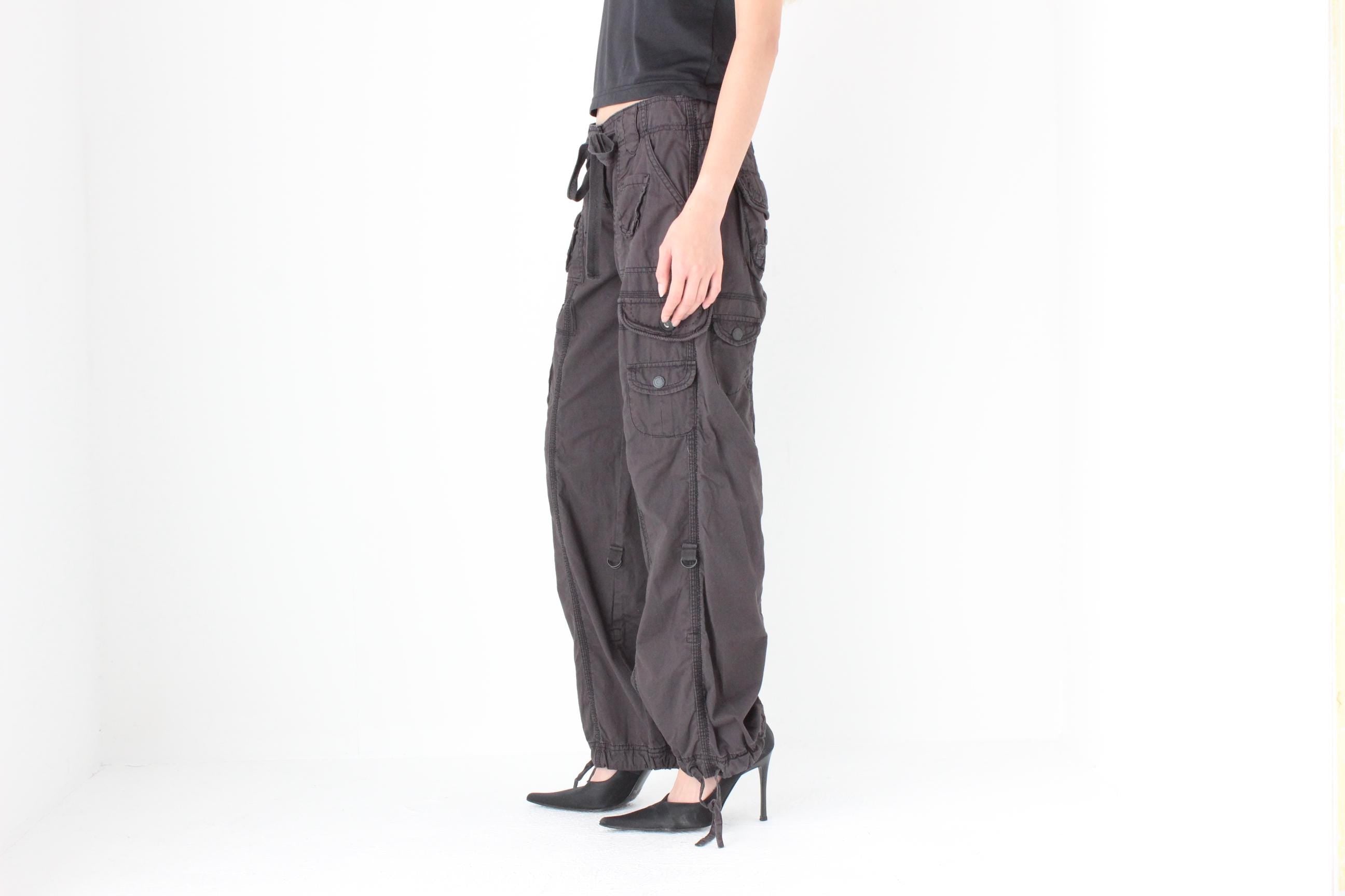 FUTURISM THE BEST Y2K Cotton Low Rise Cargo Pocket Pants