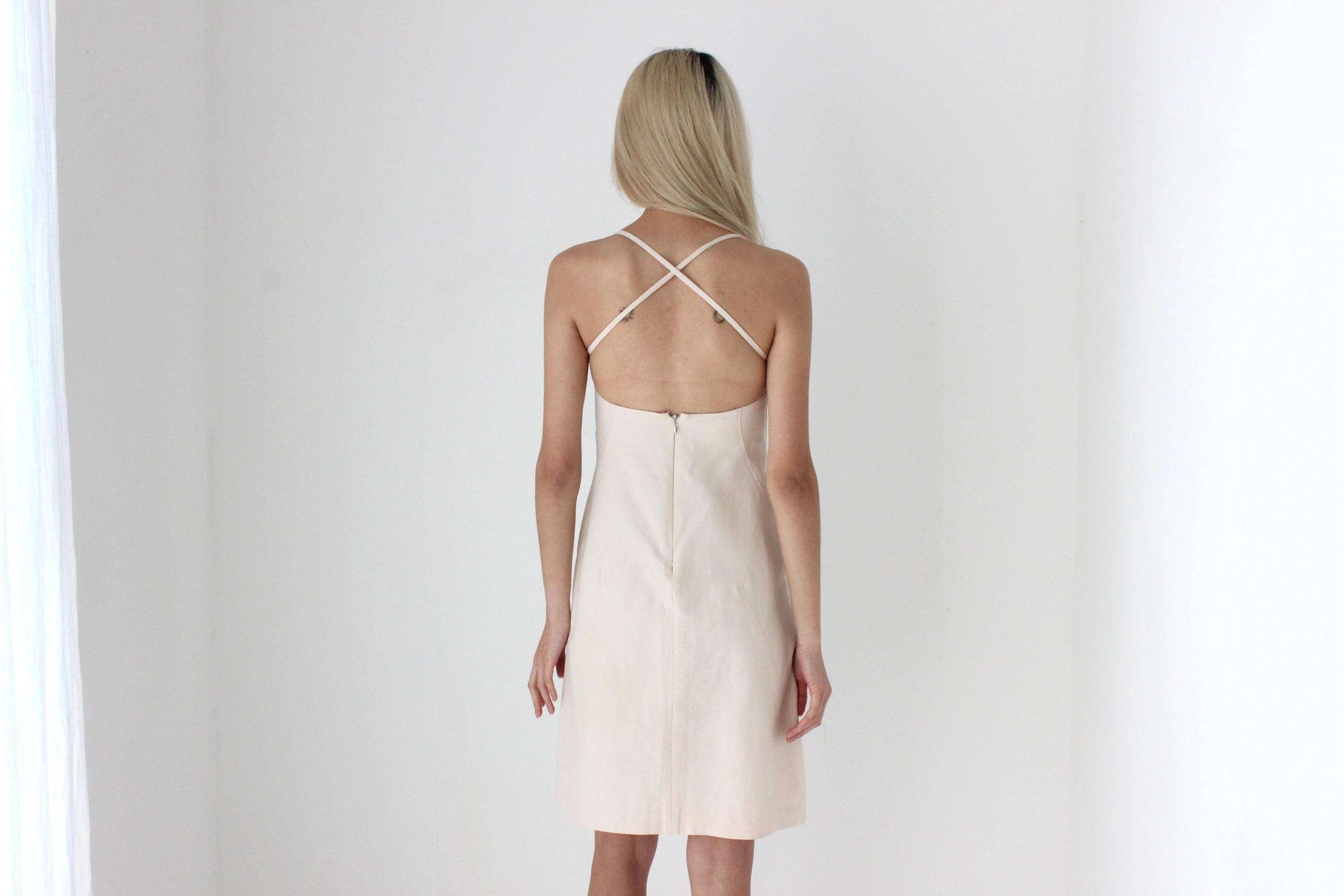 FUTURISM Y2K Narcisco Rodriguez Blush Tone Denim Dress