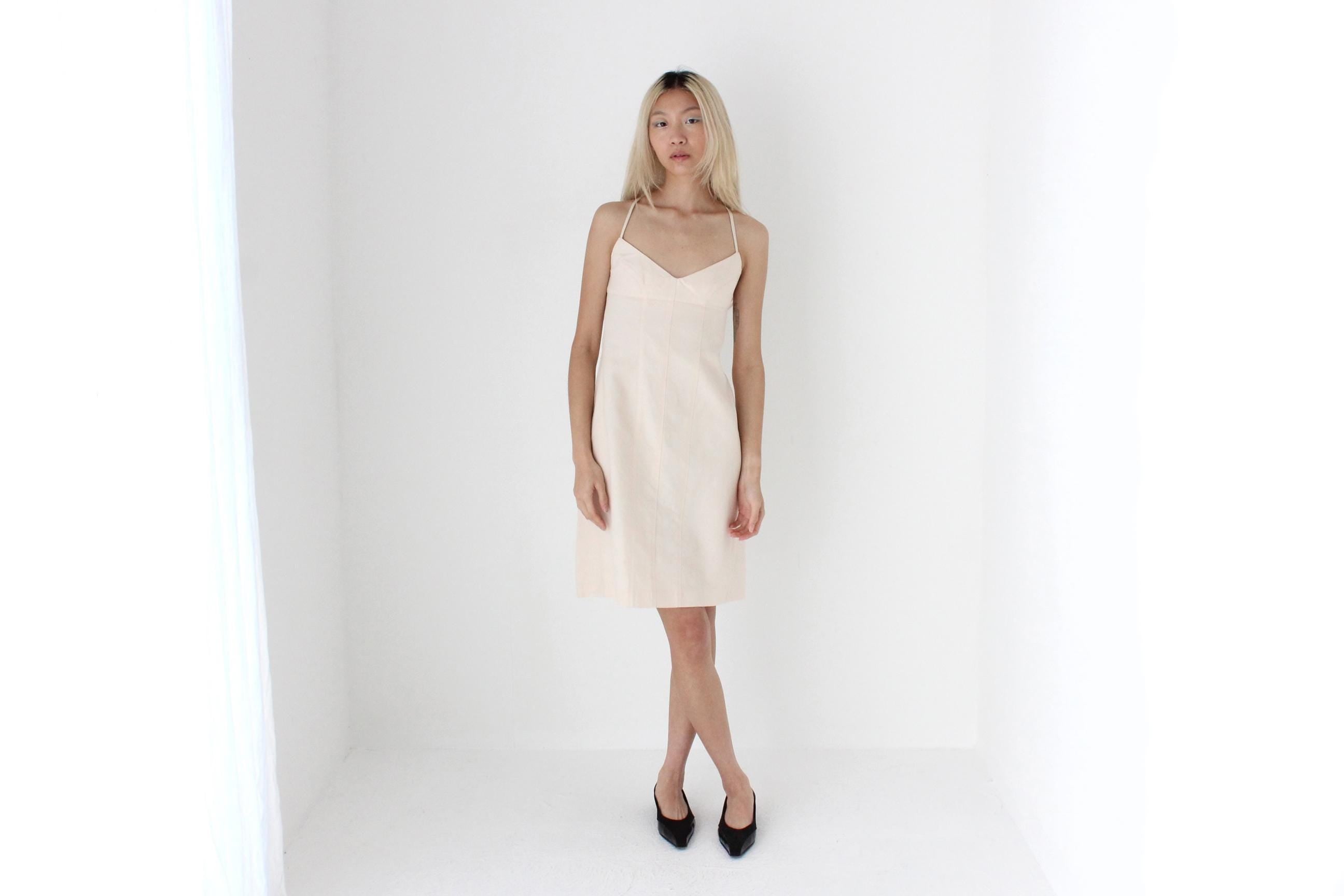 FUTURISM Y2K Narcisco Rodriguez Blush Tone Denim Dress