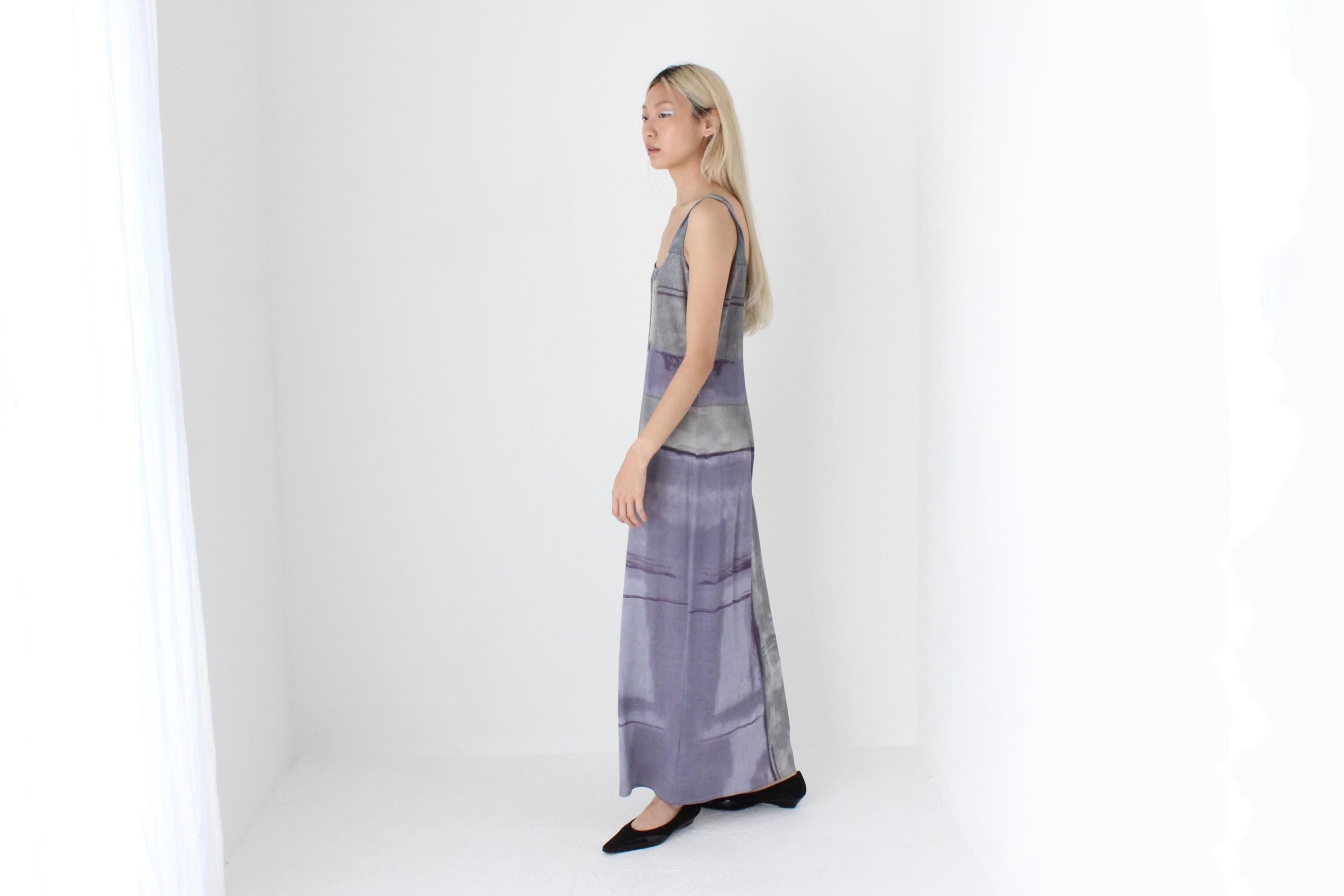 FUTURISM Y2K Gianfranco Ferre Abstract Maxi Dress