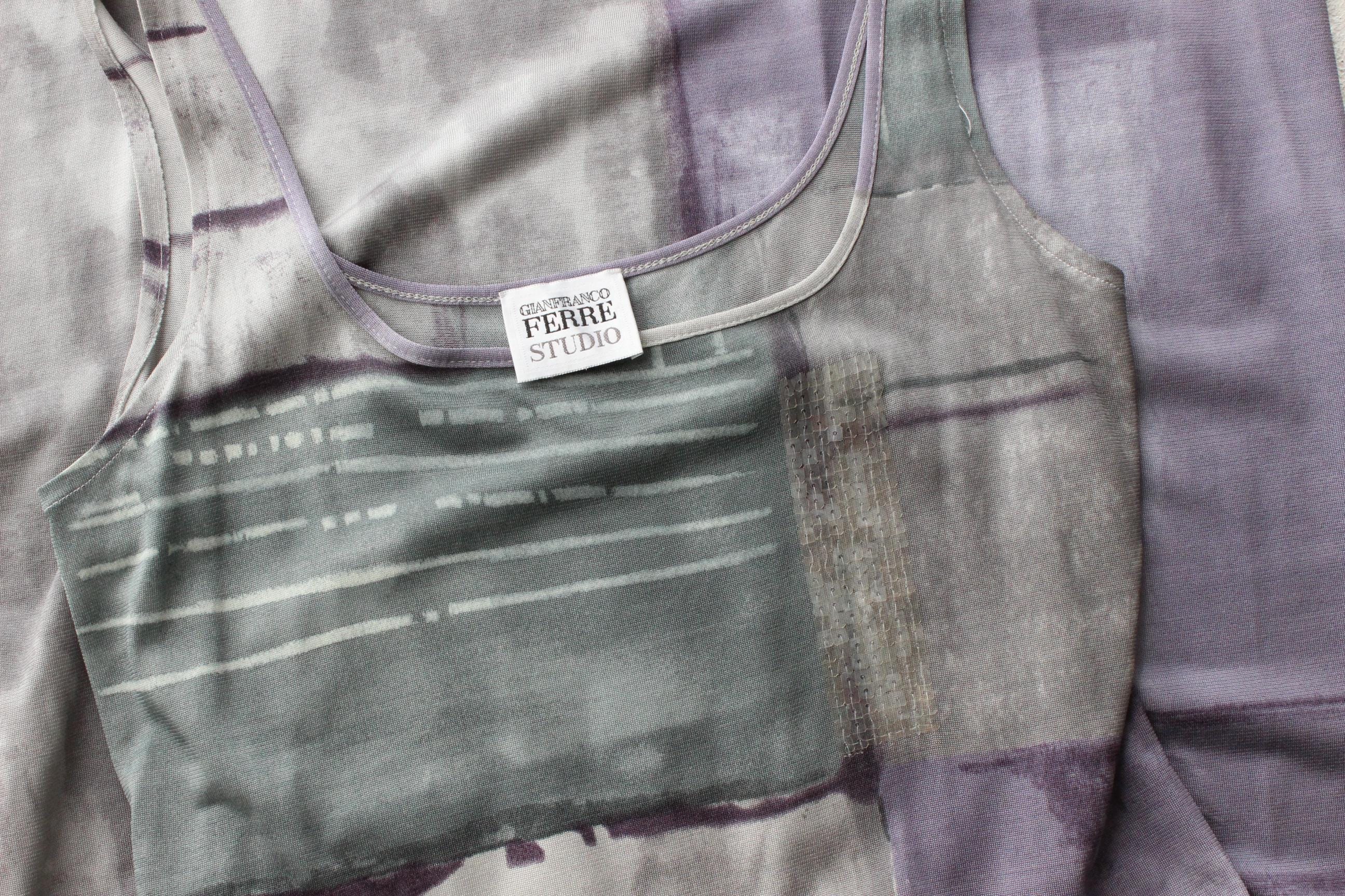 FUTURISM Y2K Gianfranco Ferre Abstract Maxi Dress