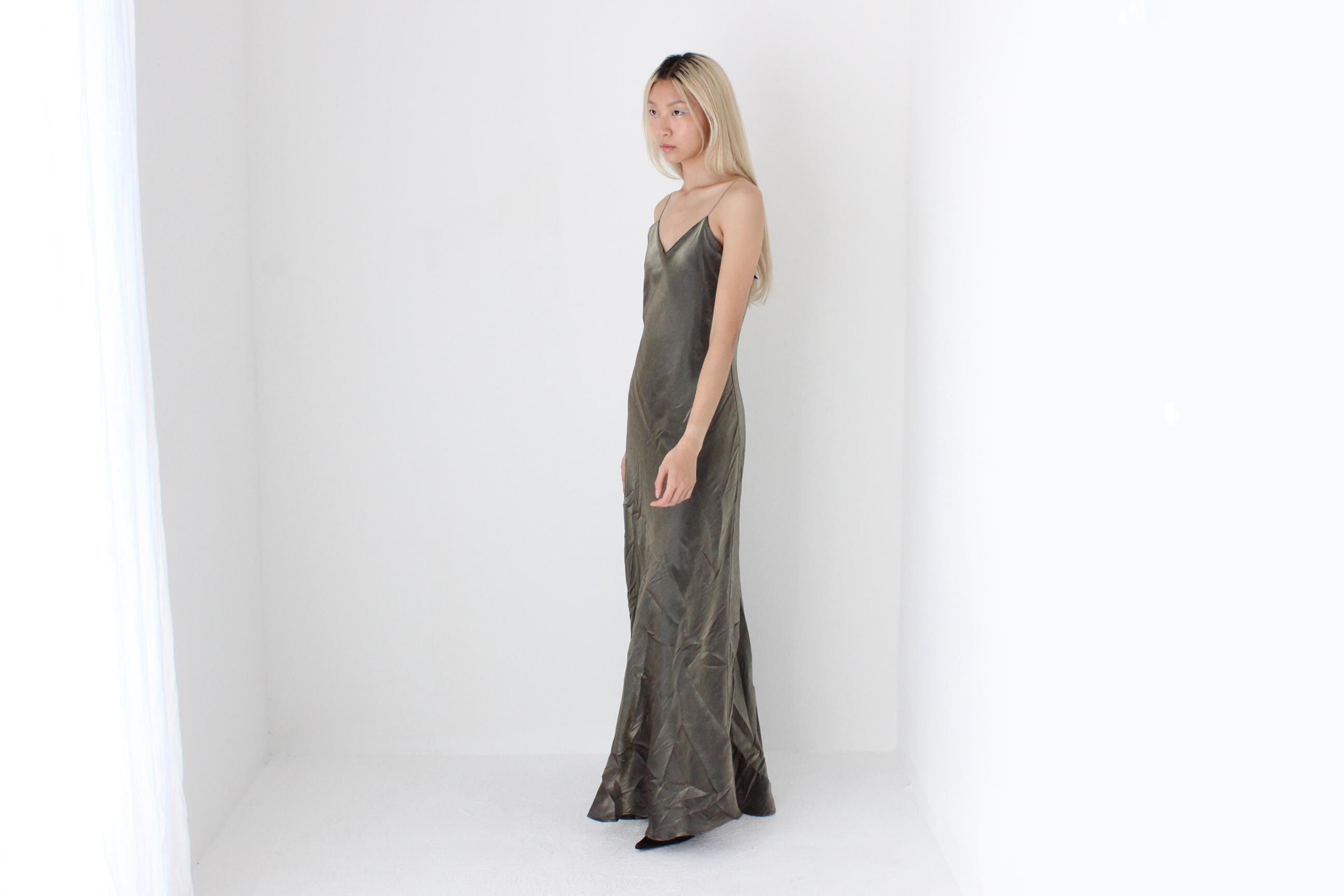 FUTURISM Y2K French Vintage Metallic Gown