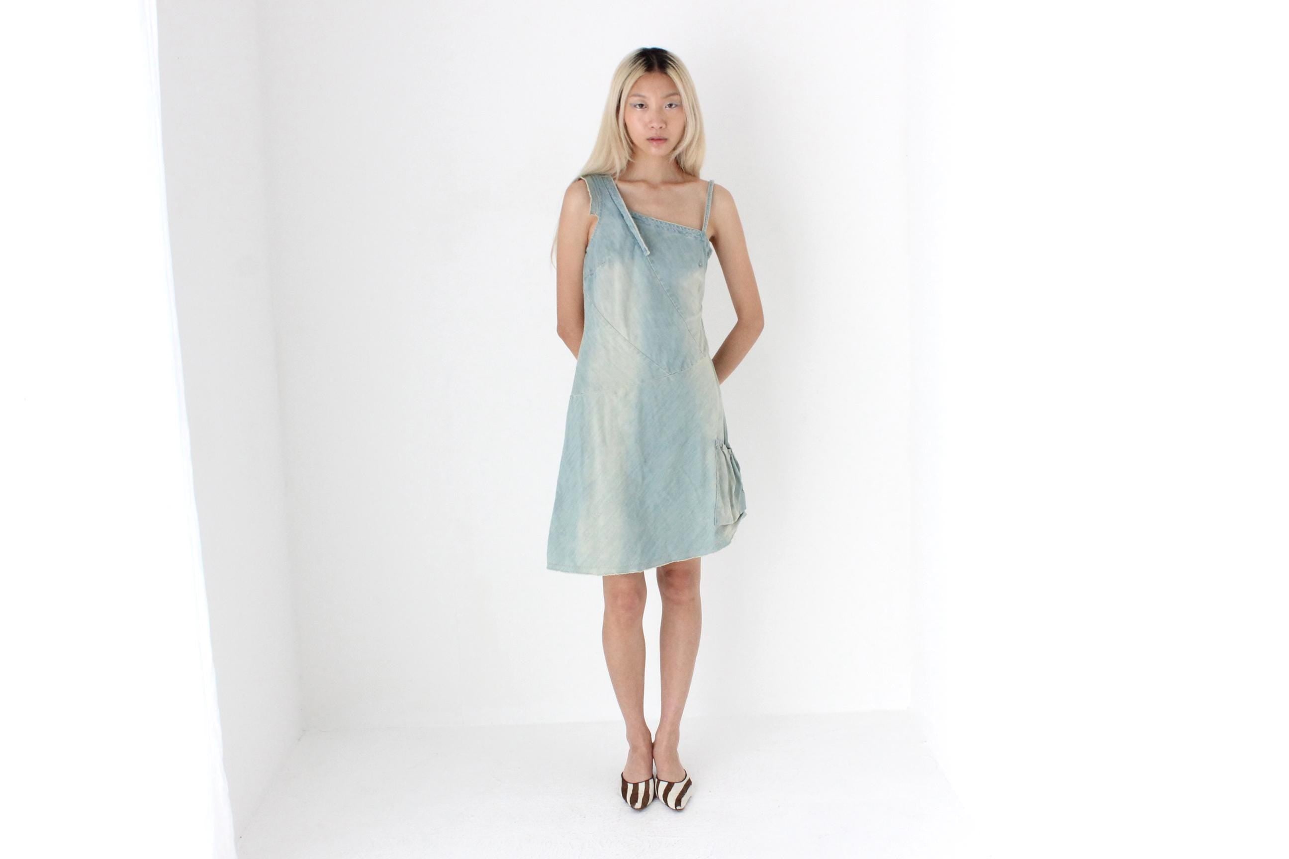 FUTURISM Y2K European Asymmetric Denim Dress