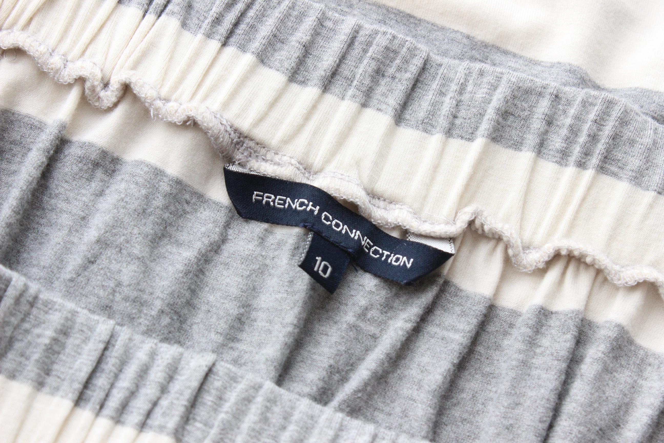 FUTURISM 2000s Bold Stripe Off Shoulder Tee Dress